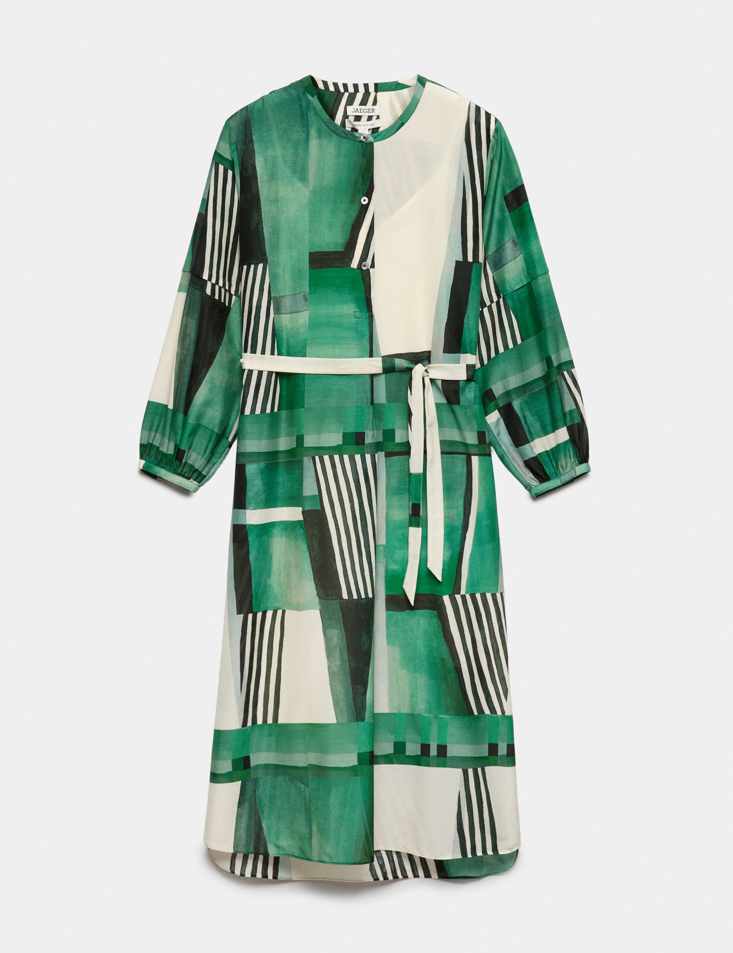 Cotton Rich Geometric Midi Shirt Dress 2 of 8