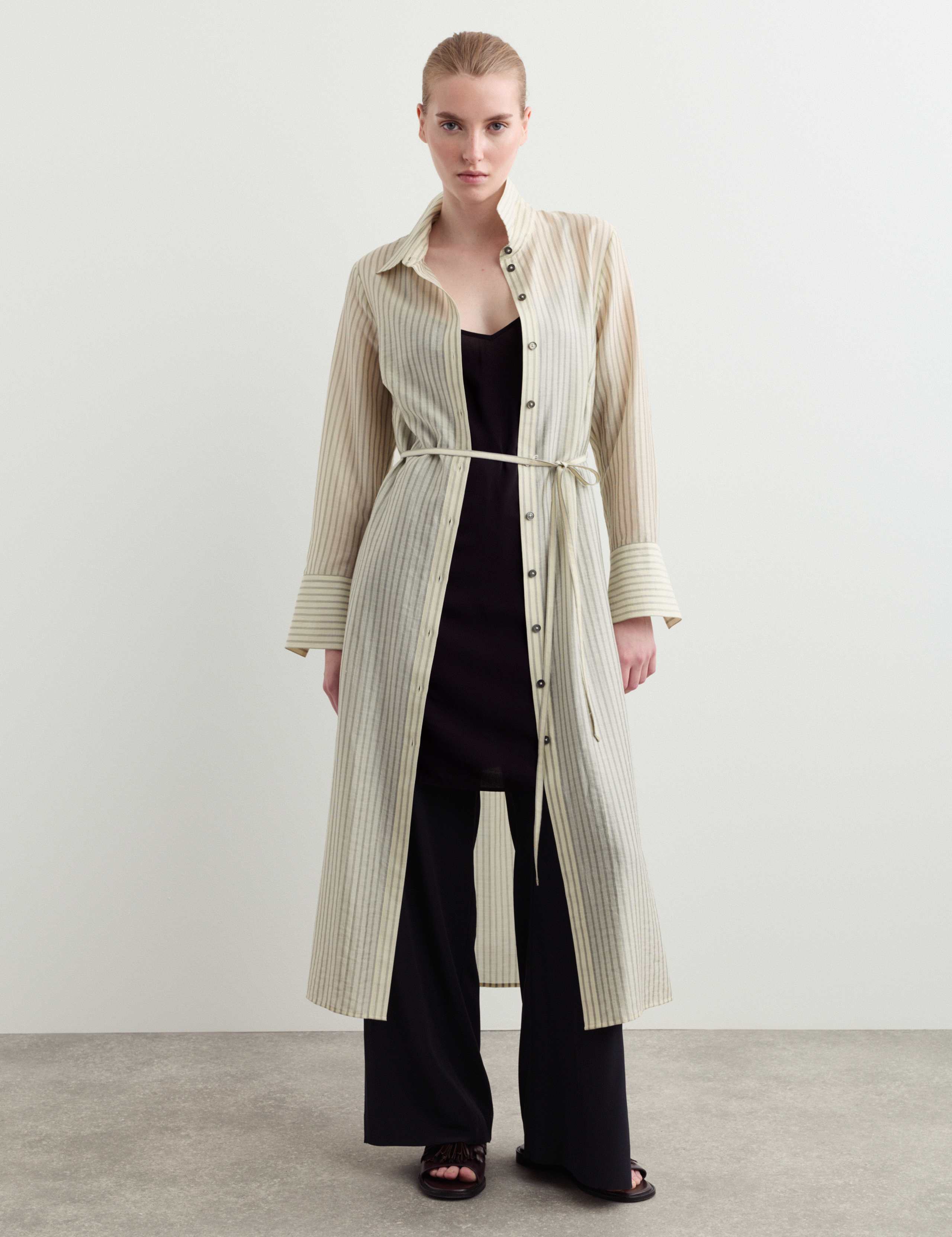 Tencel™ Rich Striped Midi Shirt Dress 4 of 7