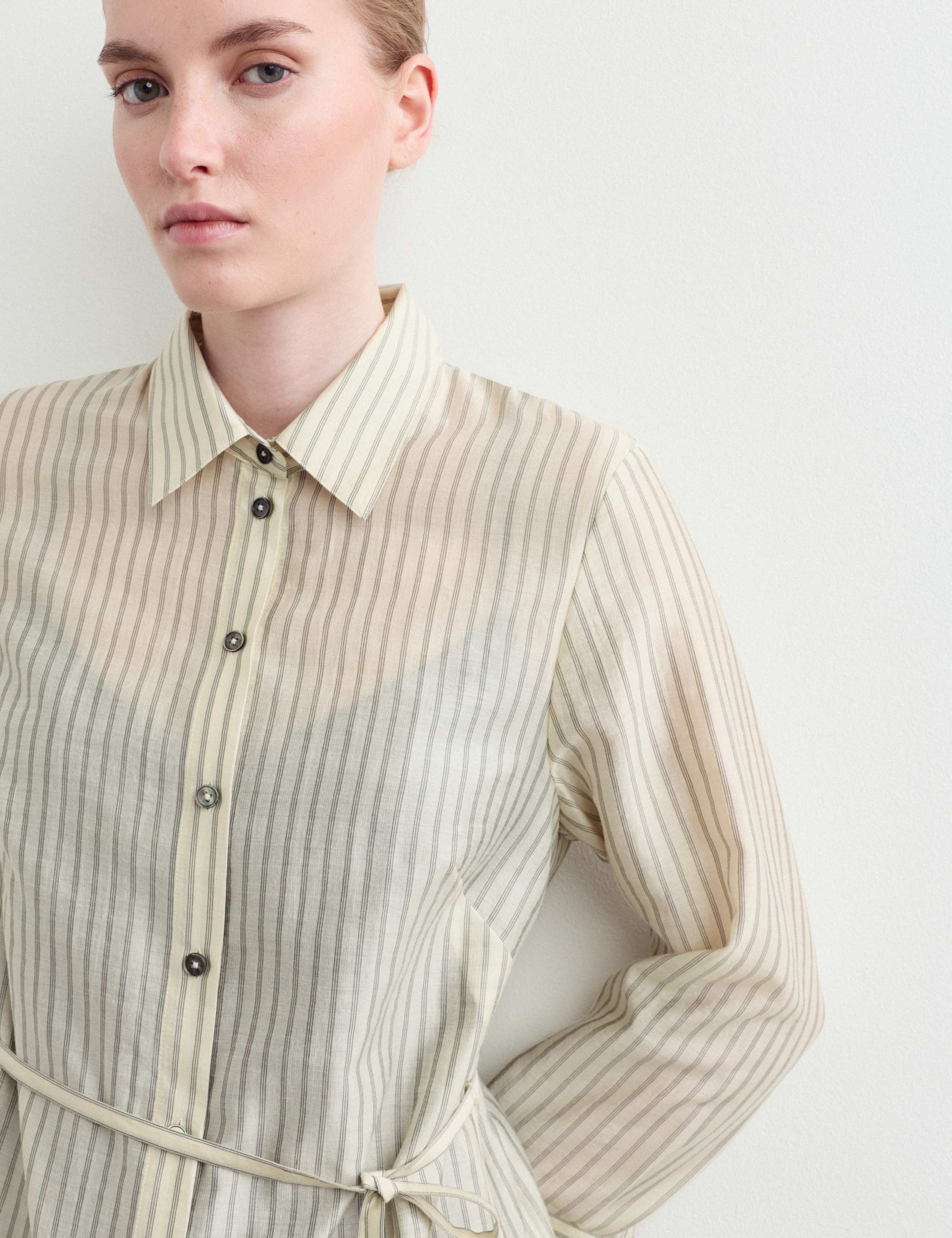 Tencel™ Rich Striped Midi Shirt Dress 5 of 7