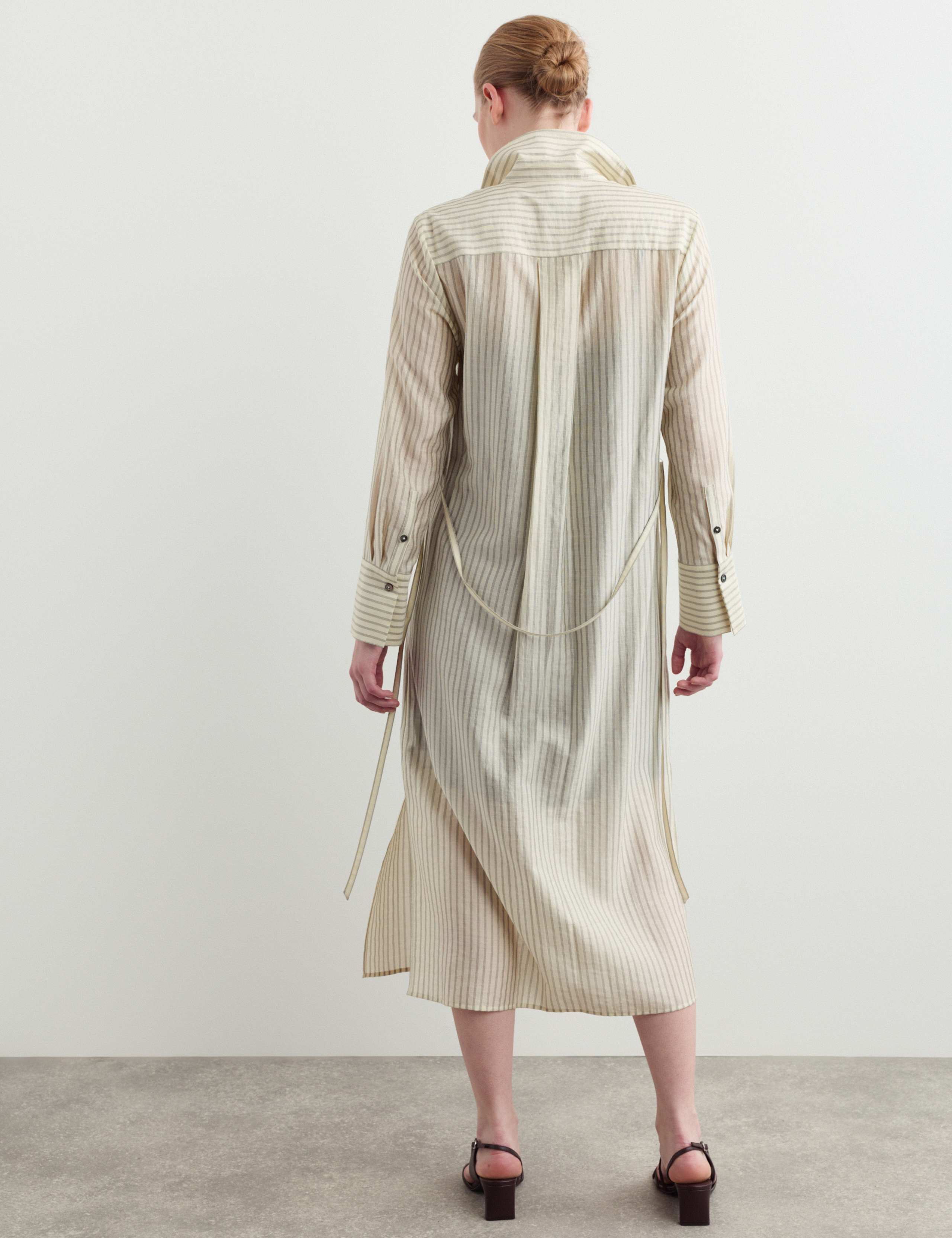 Tencel™ Rich Striped Midi Shirt Dress 7 of 7