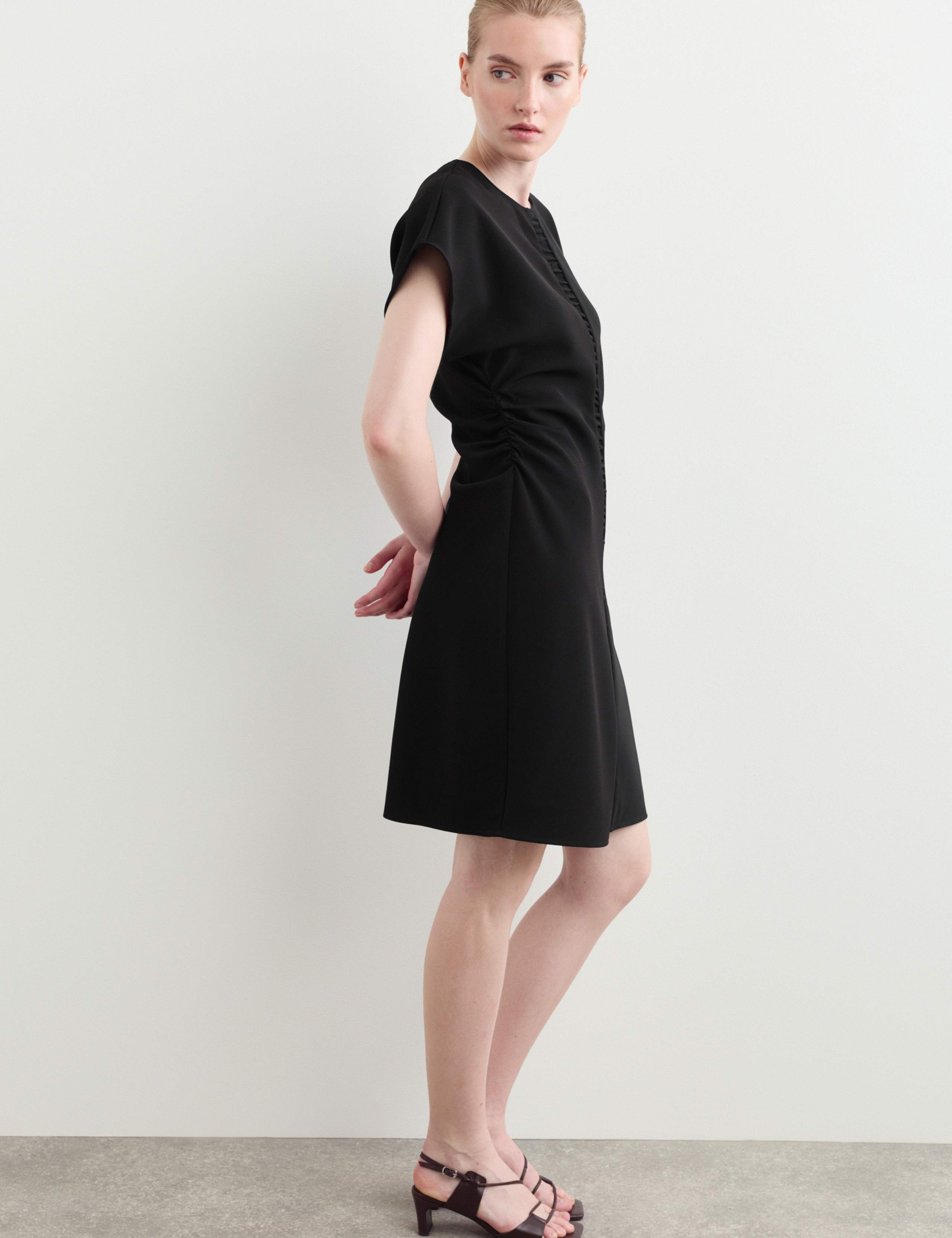 Crepe Ruched Mini Waisted Dress 6 of 9