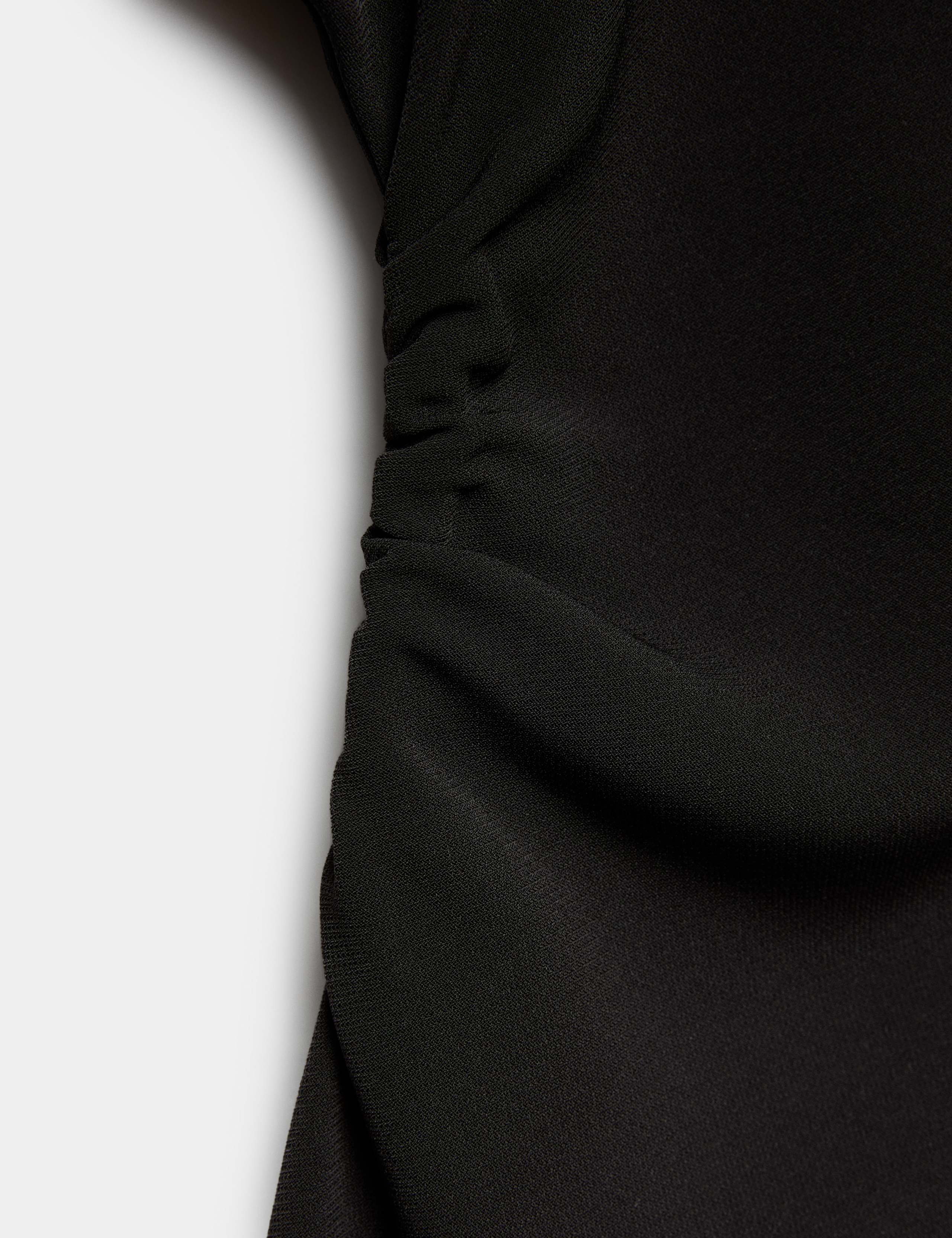 Crepe Ruched Mini Waisted Dress 8 of 9