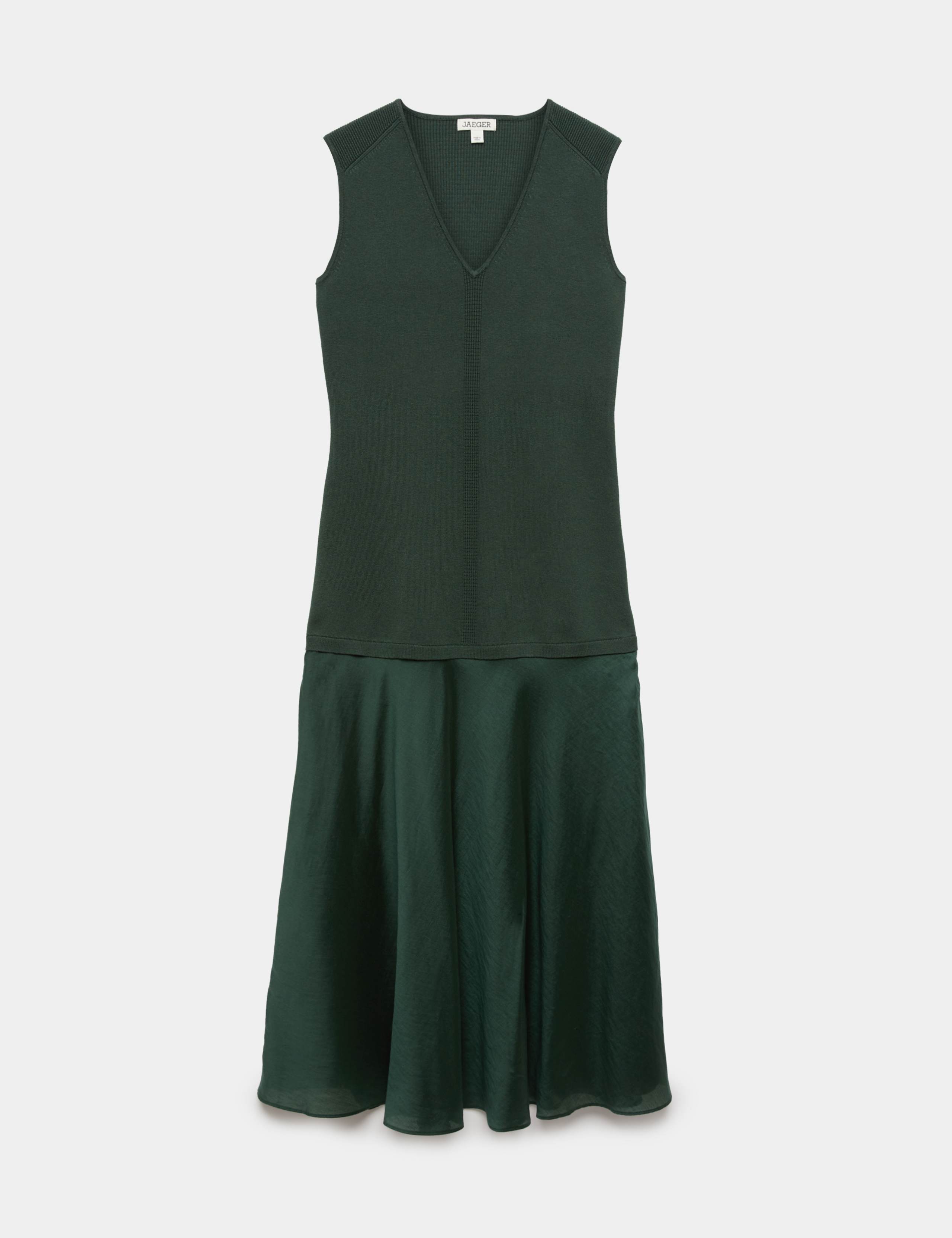 V-Neck Stitch Detail Midi Knitted Dress 2 of 7