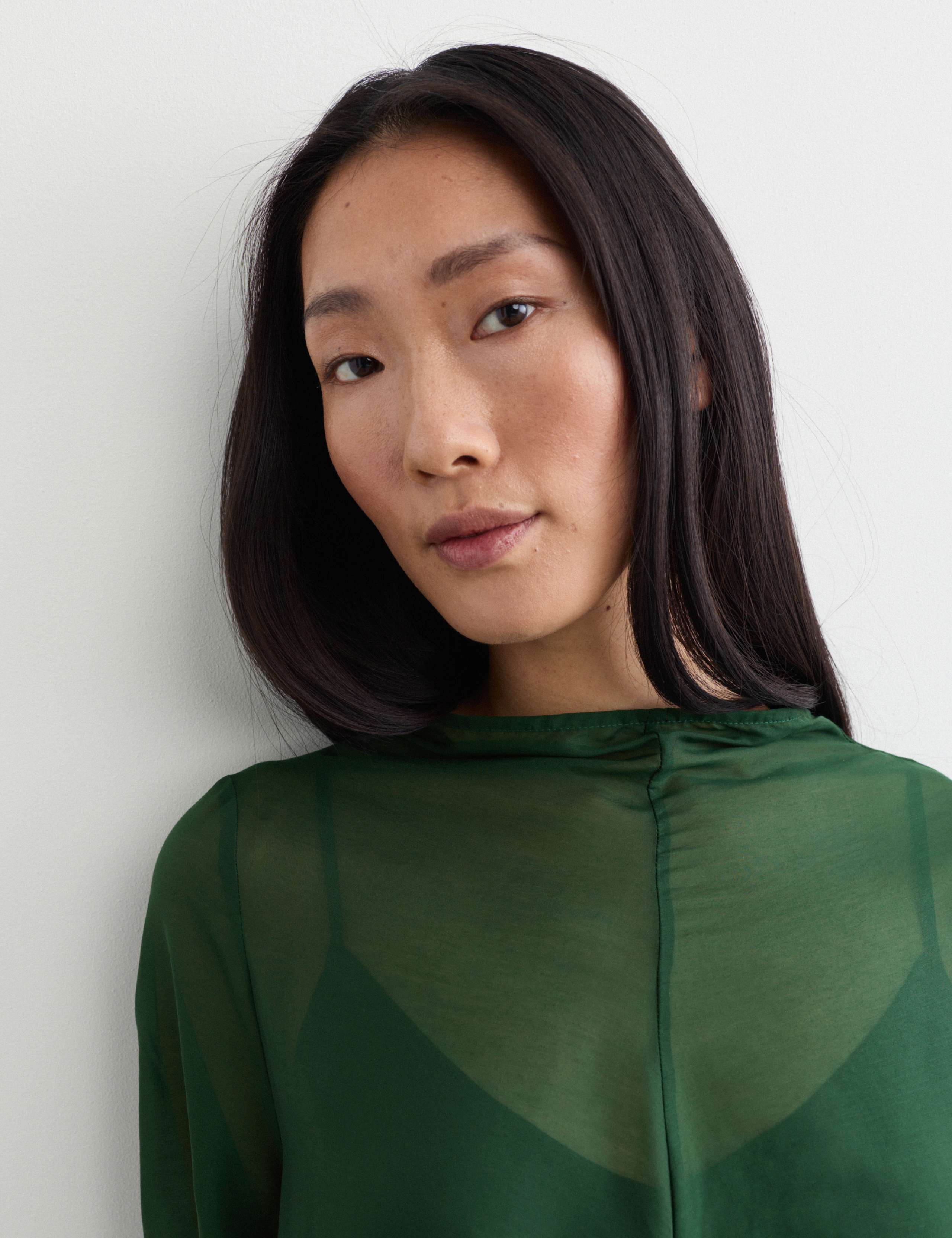Organza Funnel Neck Midi Shift Dress 3 of 6