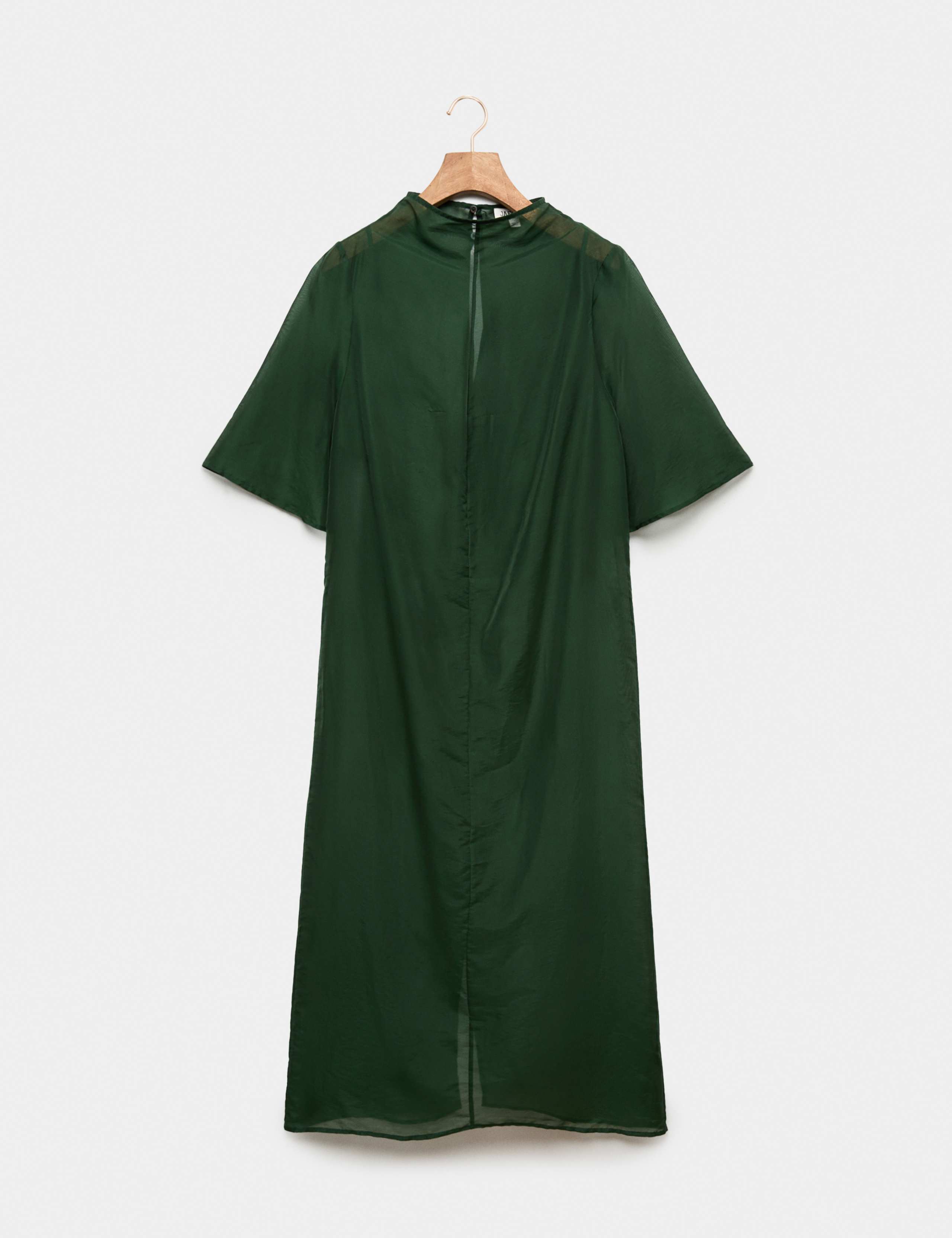 Organza Funnel Neck Midi Shift Dress 2 of 6