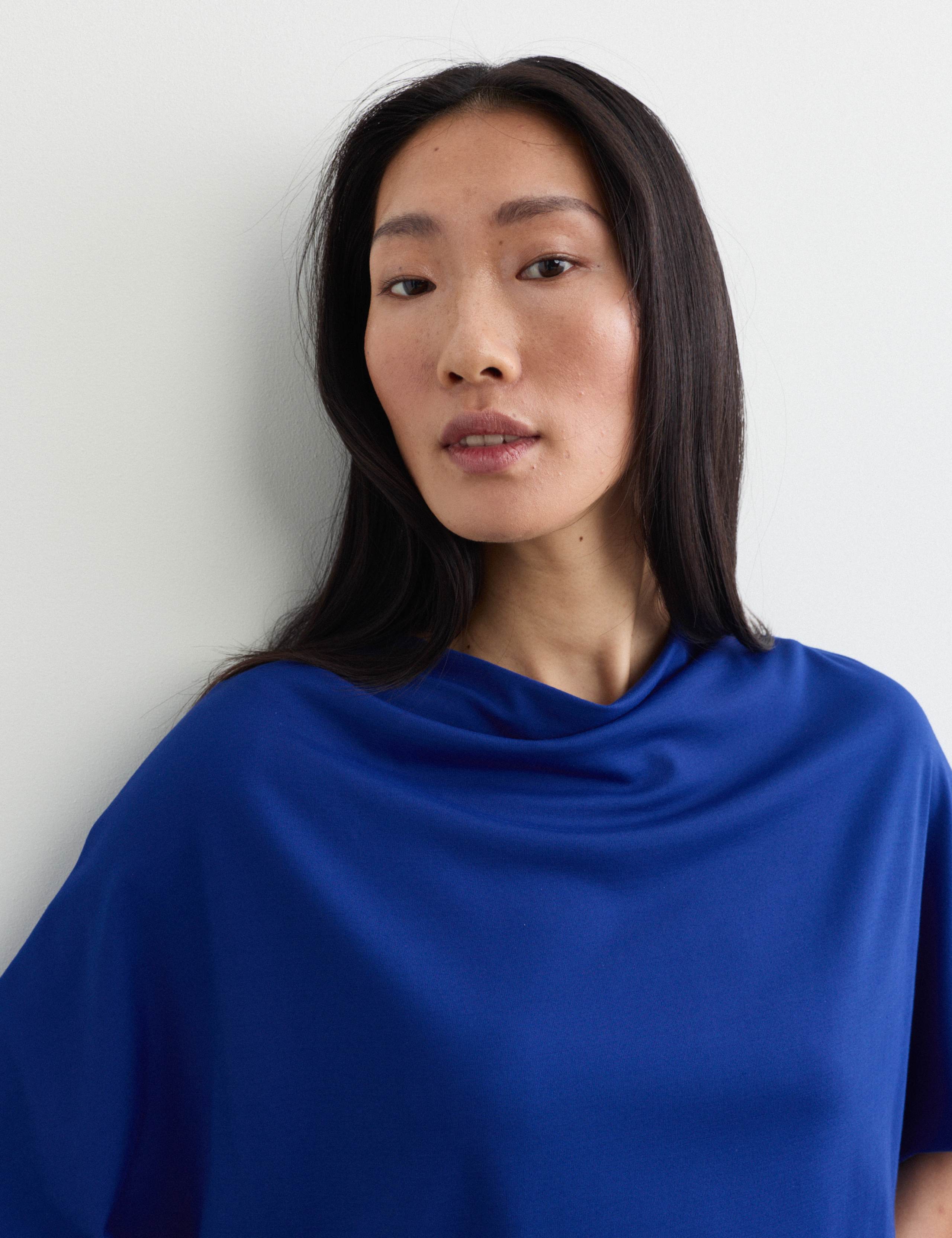 Fluid Drape Cowl Neck Tie Detail Midi Waisted Dress 3 of 7
