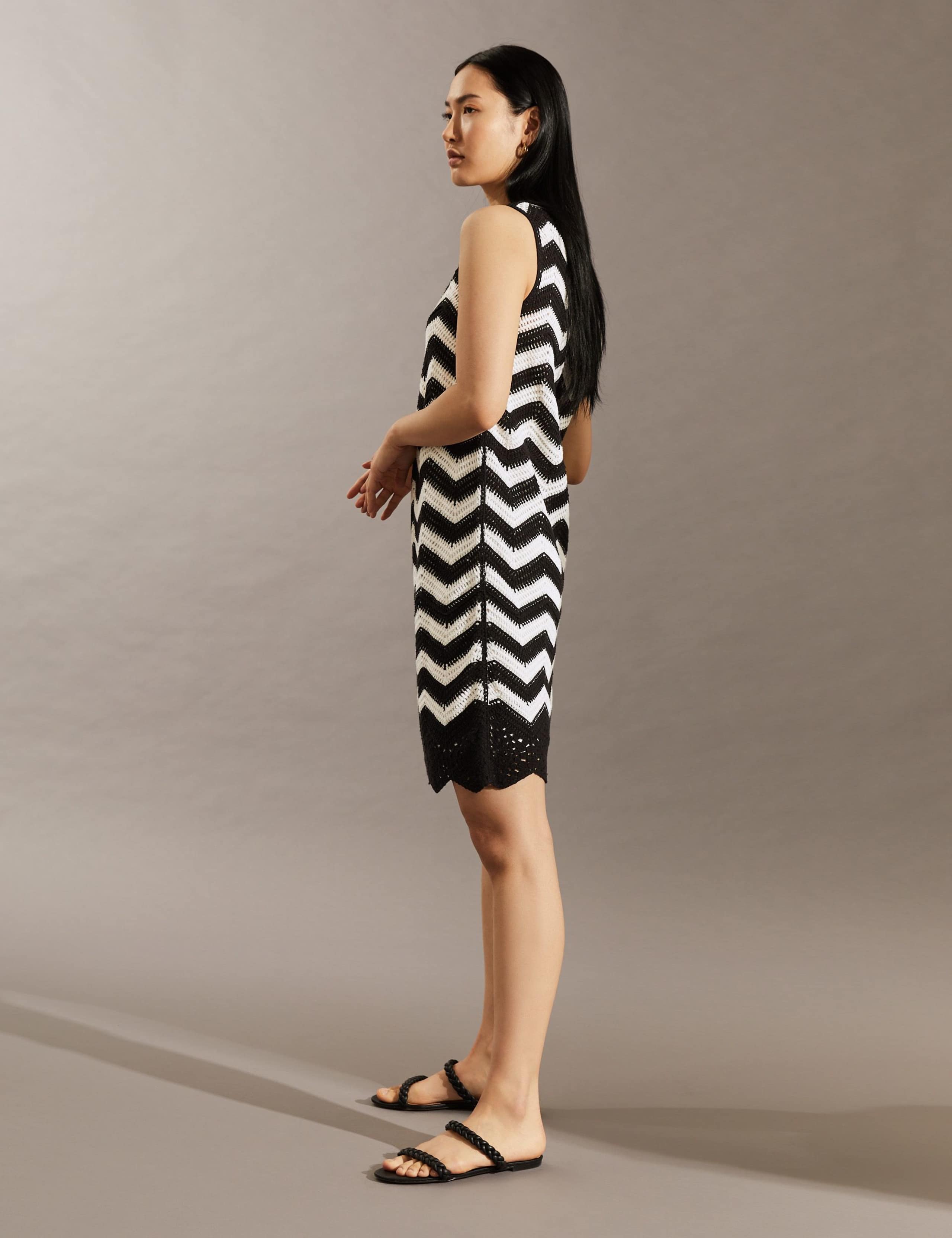 Cotton Rich Striped Midi Shift Dress 4 of 6