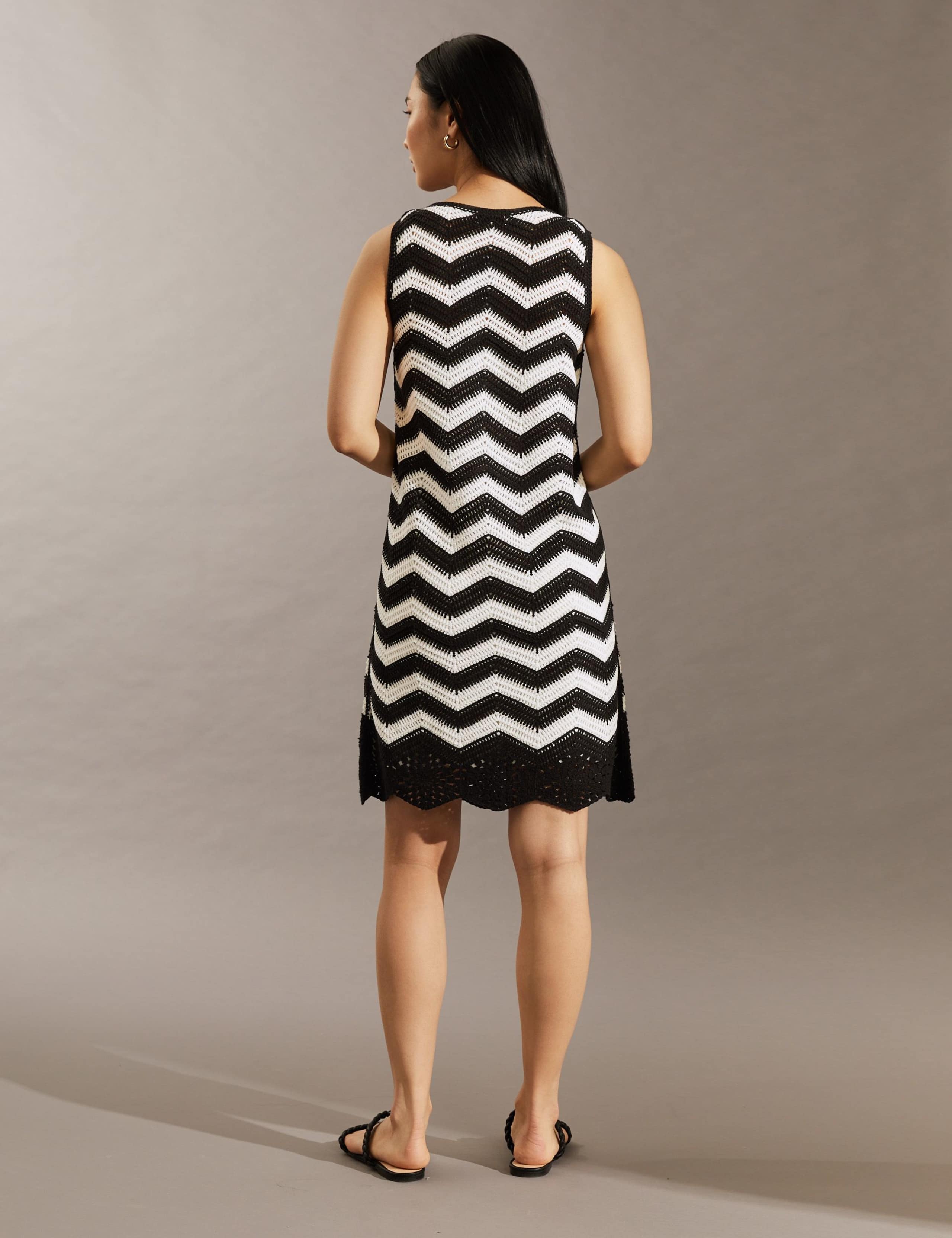 Cotton Rich Striped Midi Shift Dress 5 of 6