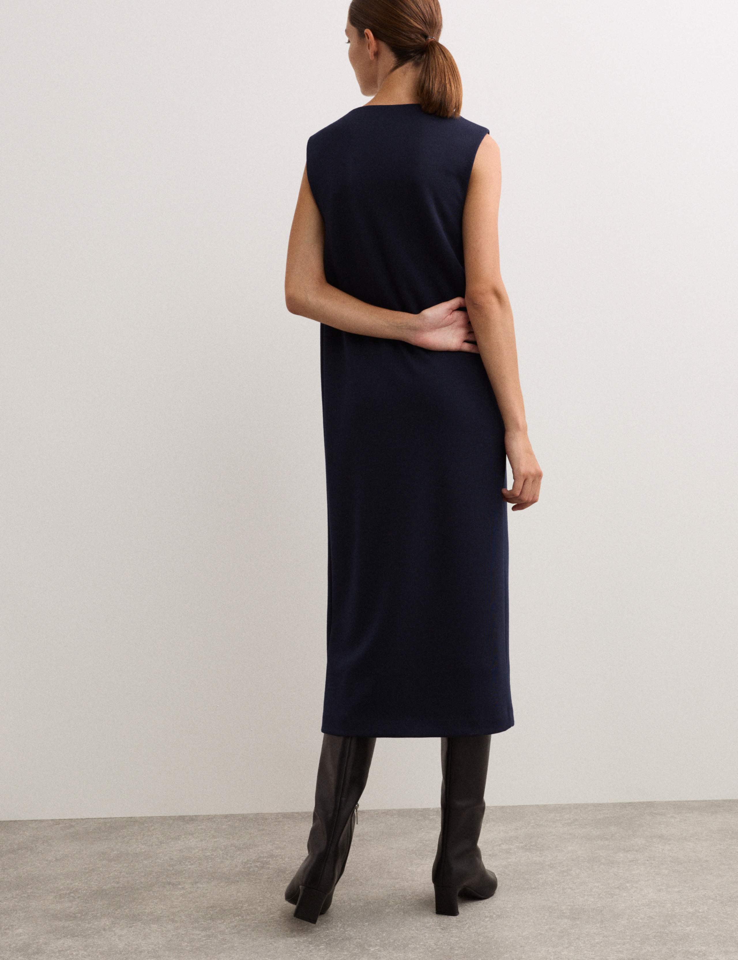 Wool Blend Jersey V-Neck Shift Dress 7 of 7
