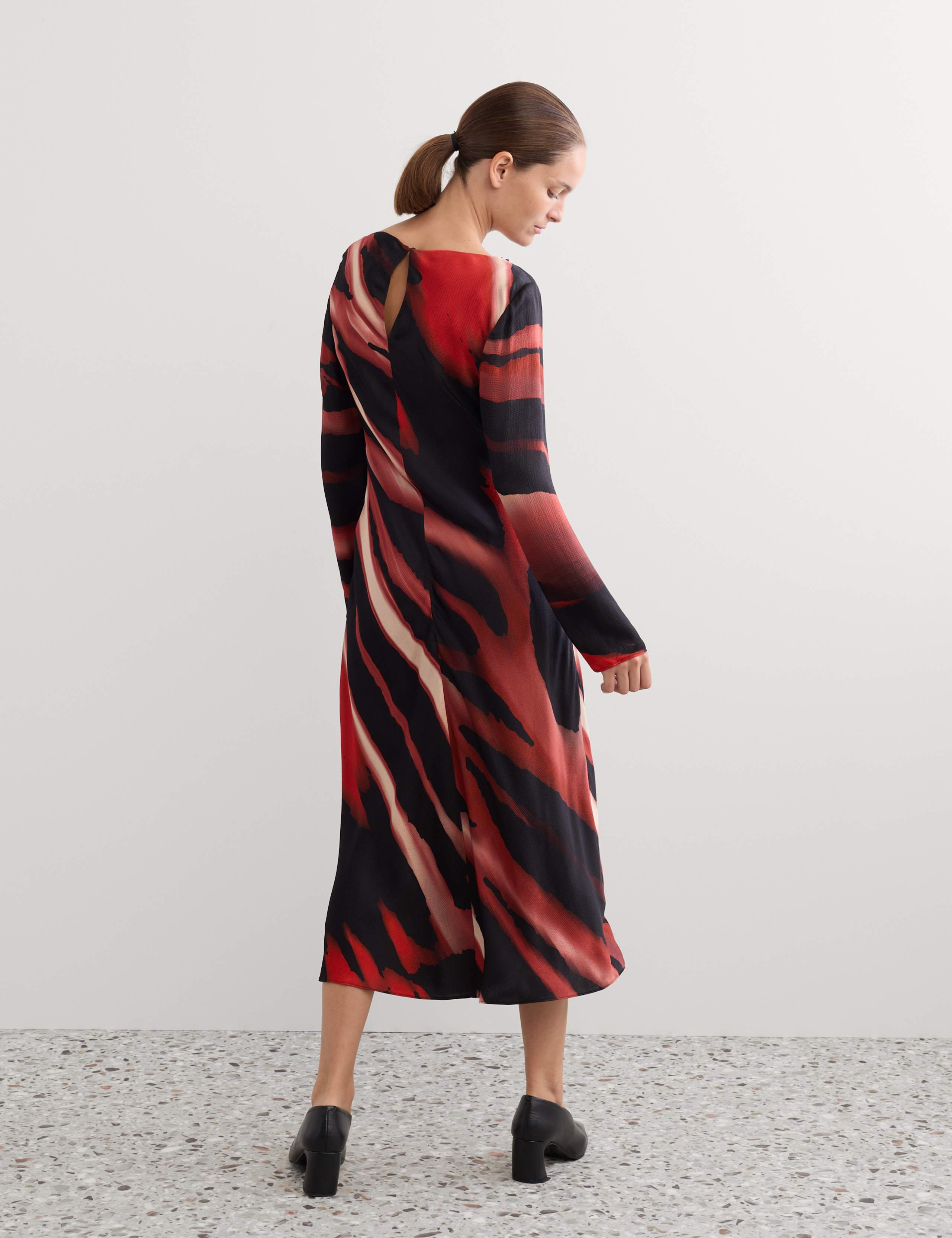 Satin Printed Cowl Neck Midi Slip Dress 5 of 6