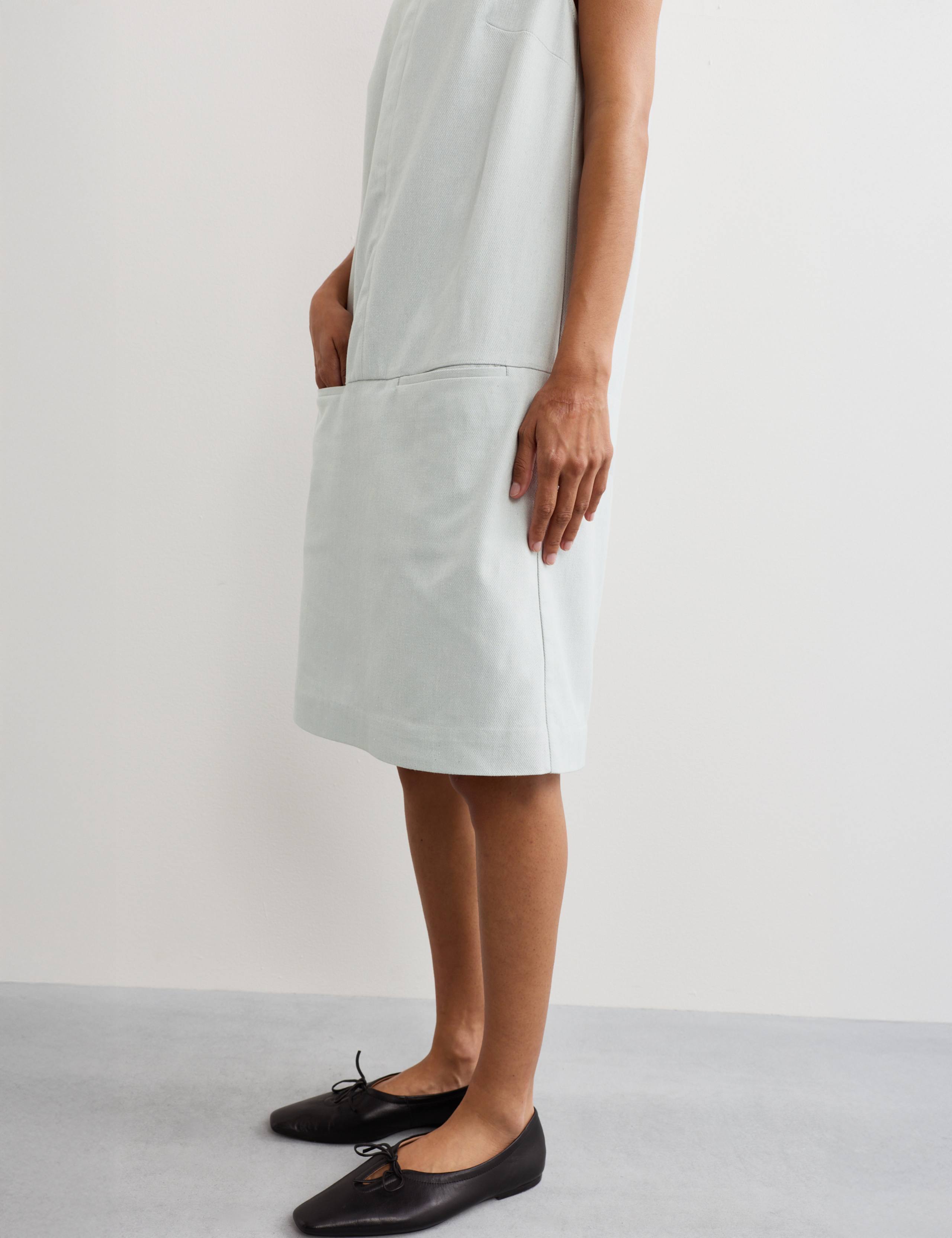 Denim Look Drop Waist Short Shift Dress 4 of 8
