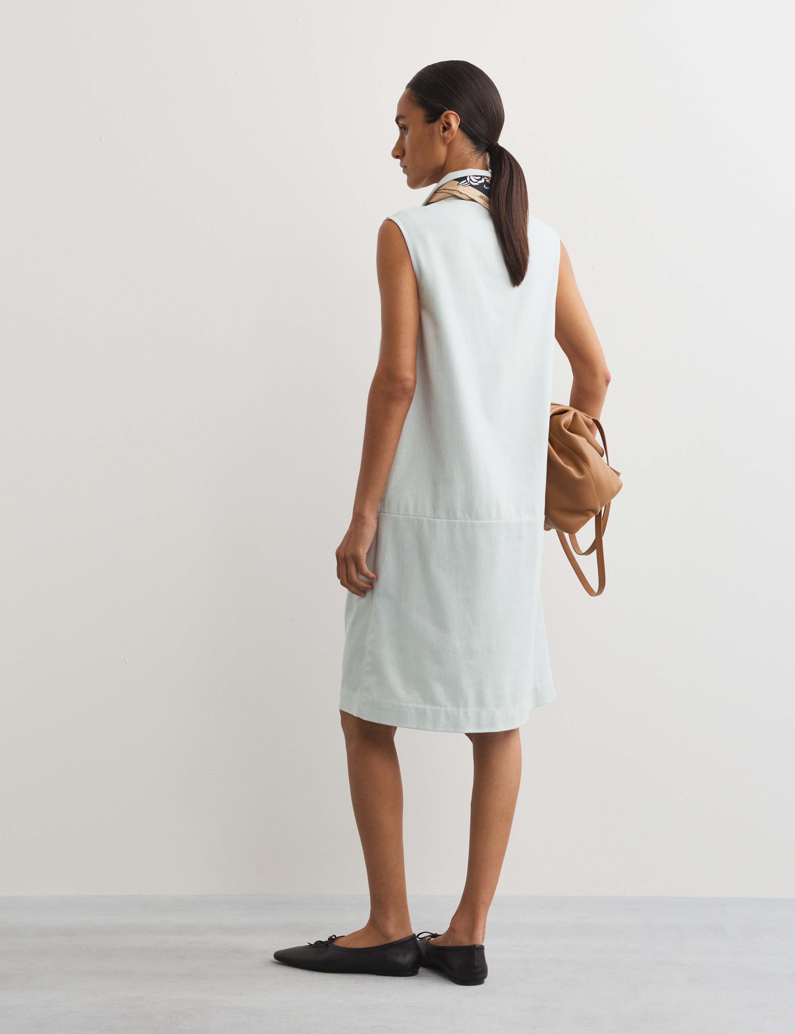 Denim Look Drop Waist Short Shift Dress 7 of 8