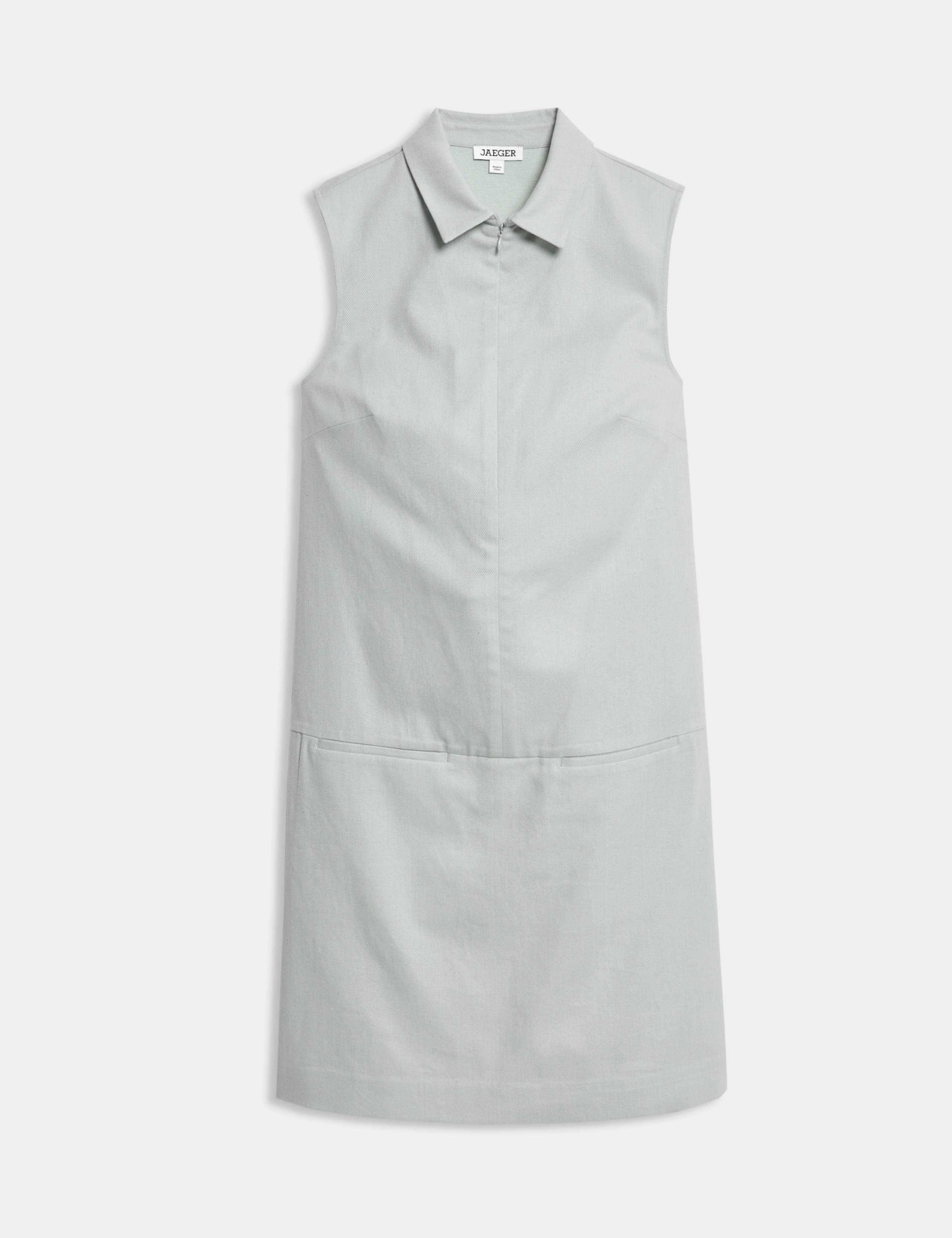 Denim Look Drop Waist Short Shift Dress 2 of 8