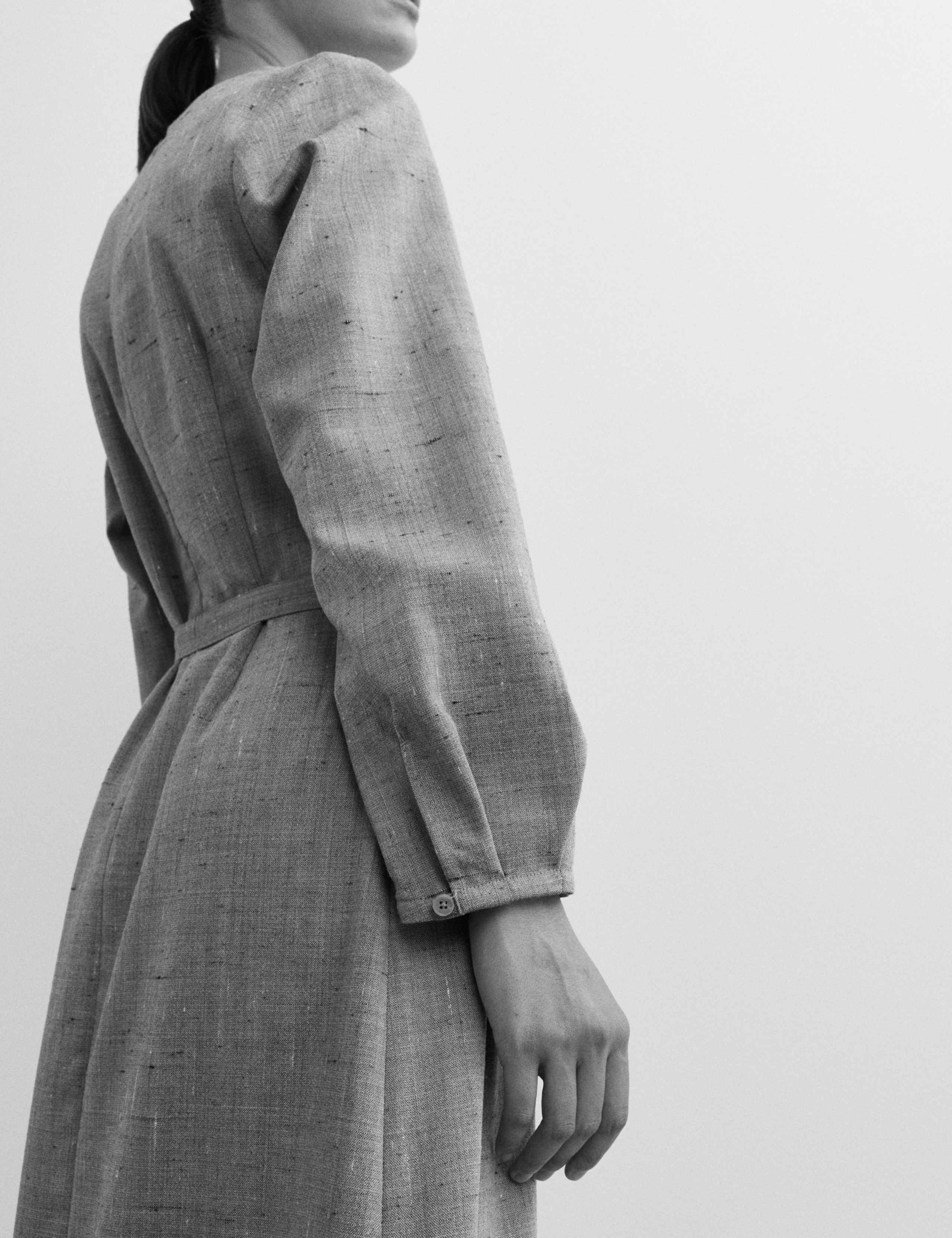 Wool Rich Flannel Belted Midi Skater Dress 3 of 4