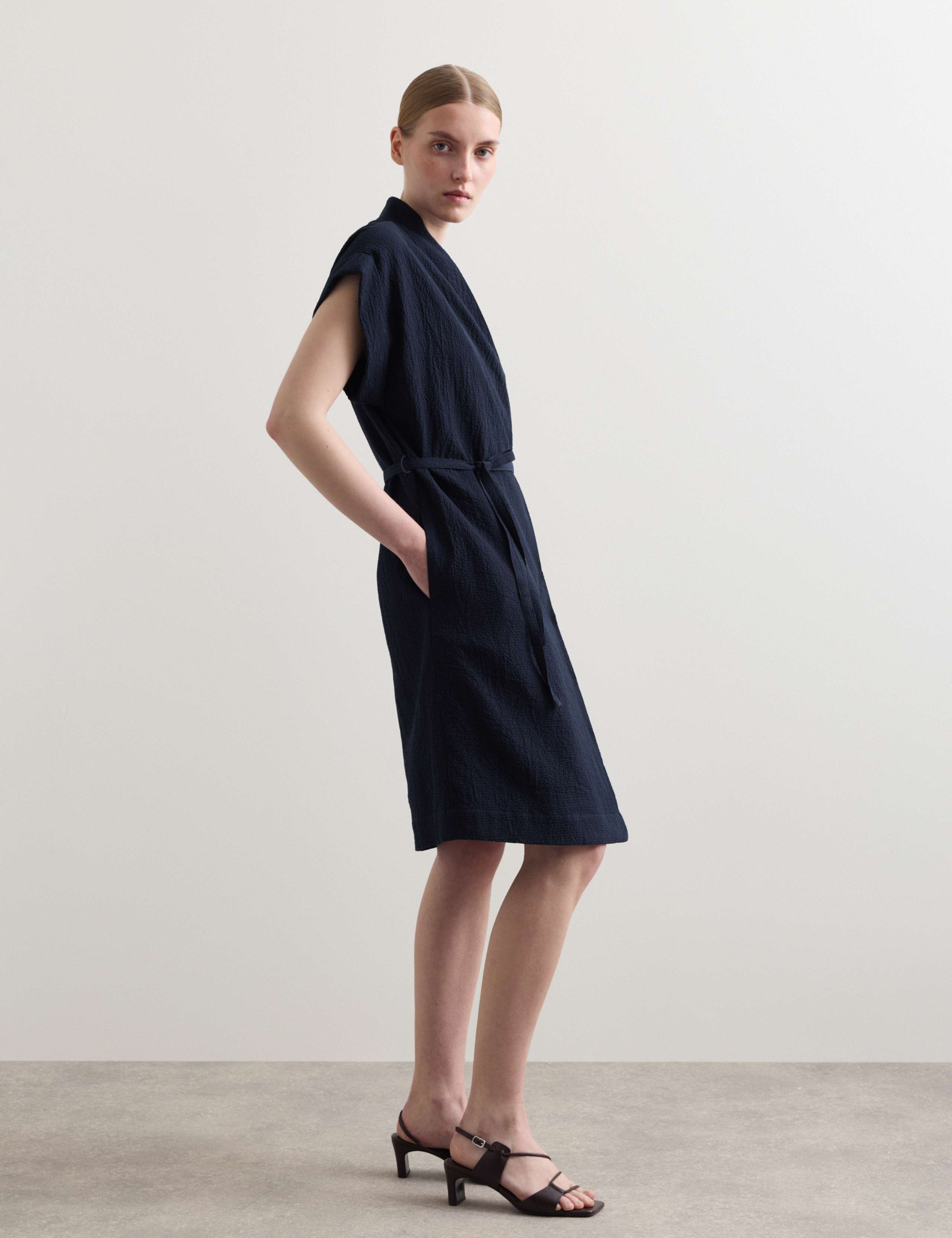 Cotton Rich Knee Length Wrap Dress 6 of 7