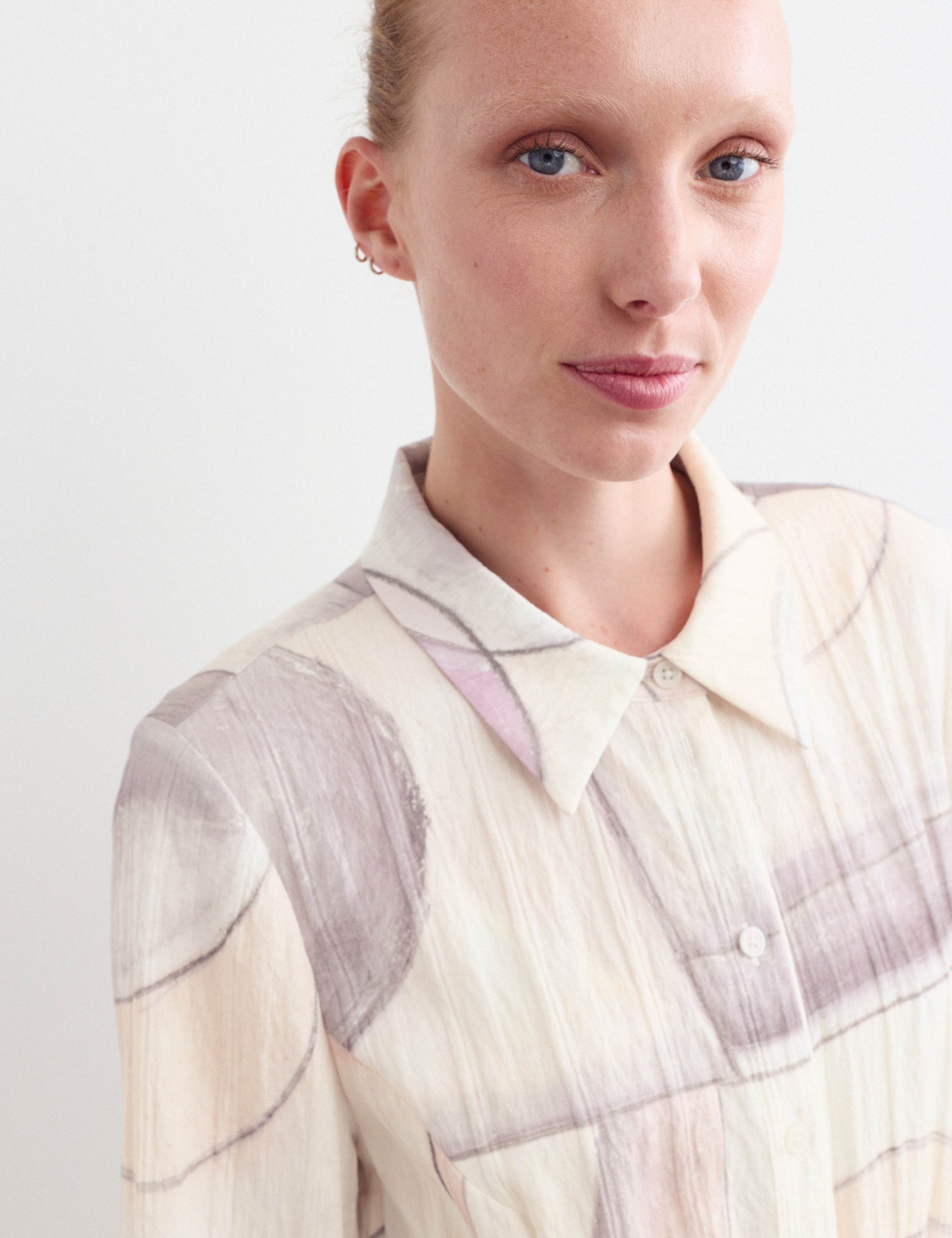 Watercolour Abstract Midi Shirt Dress 3 of 7