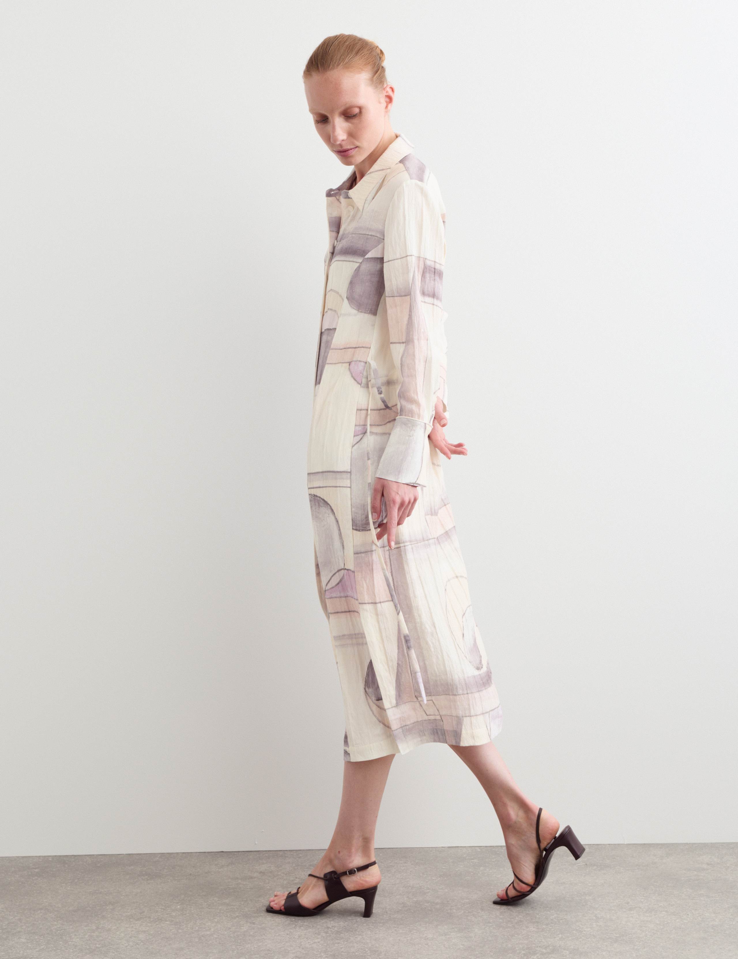 Watercolour Abstract Midi Shirt Dress 6 of 7