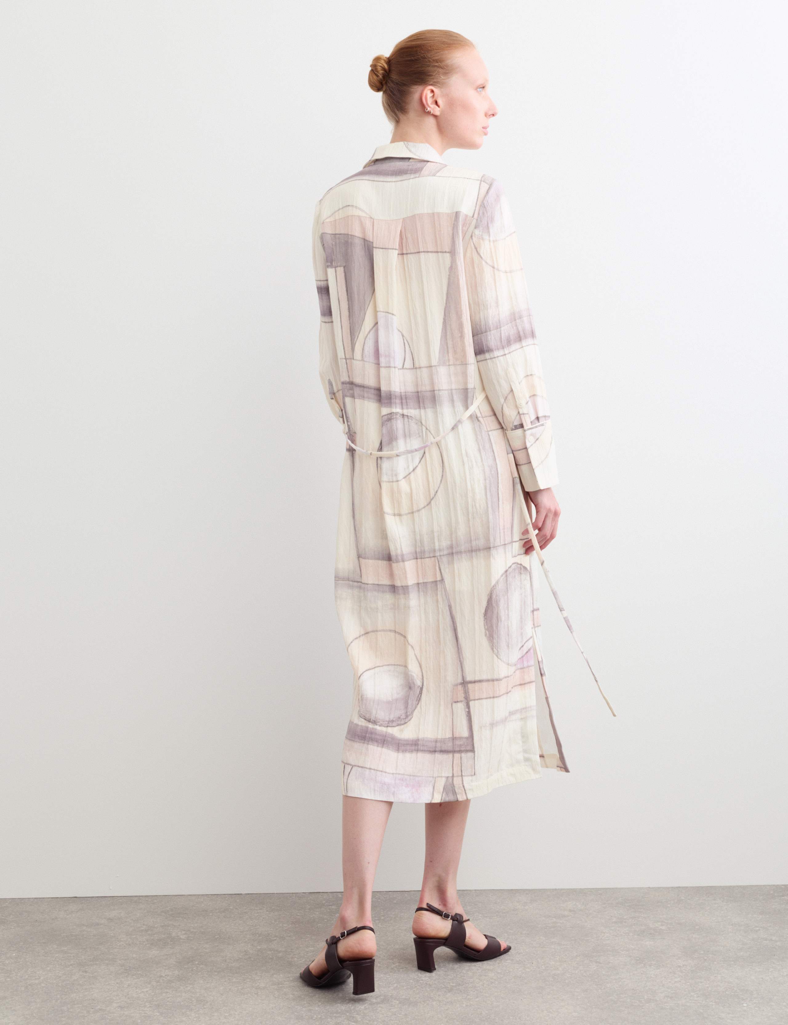 Watercolour Abstract Midi Shirt Dress 7 of 7