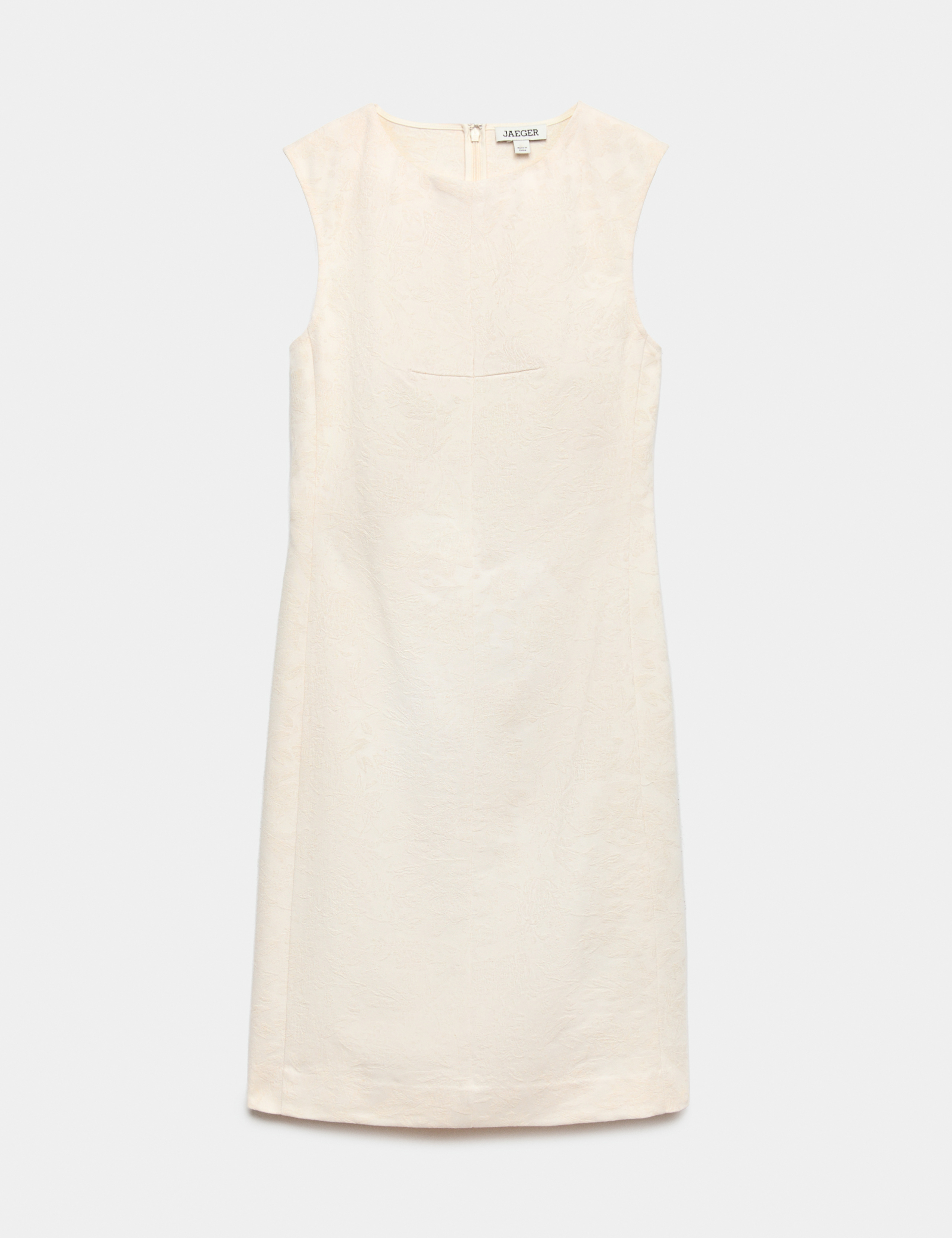 Cotton Blend Jacquard Shift Dress with Linen 2 of 7