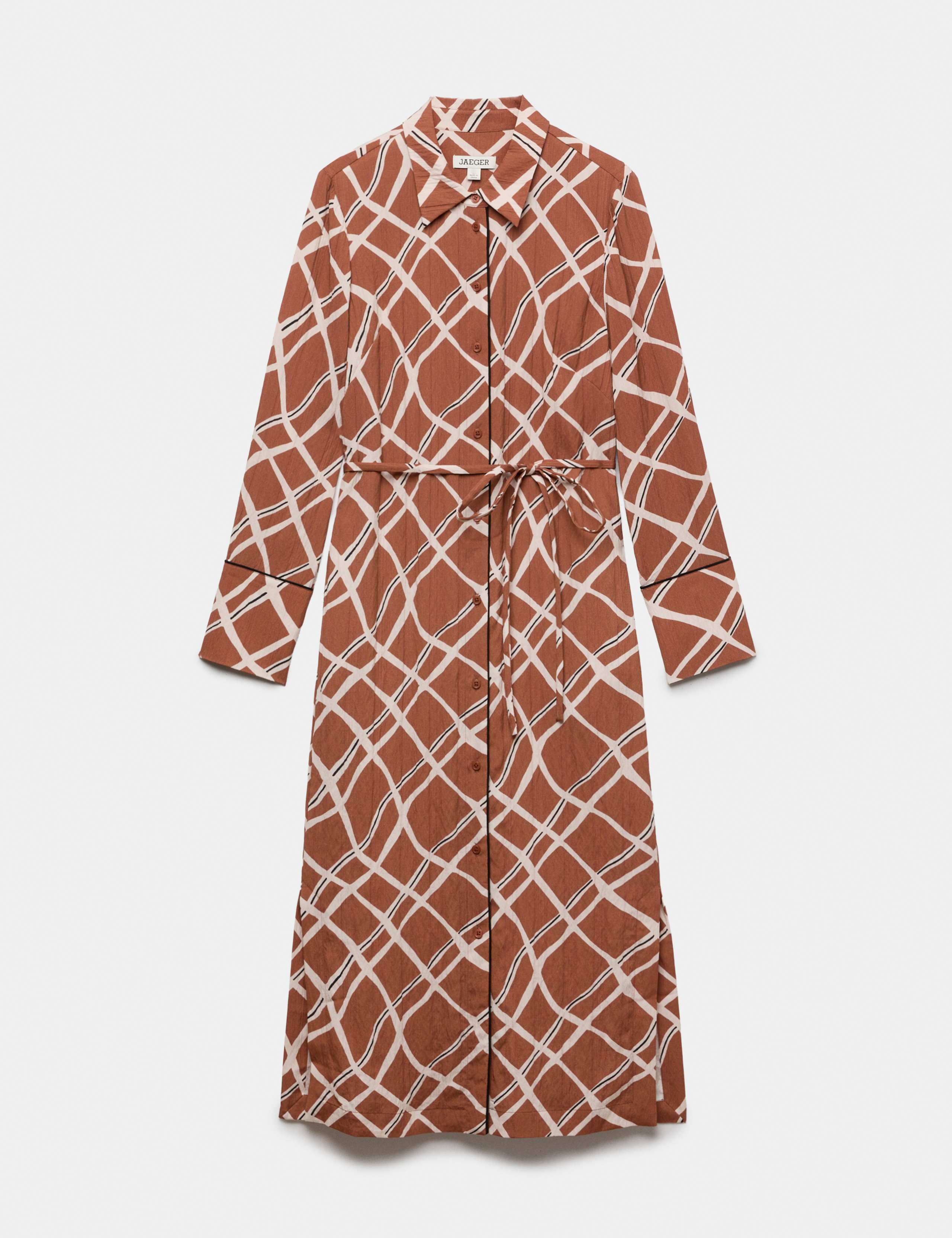 Swirl Check Printed Midi Shirt Dress 2 of 6