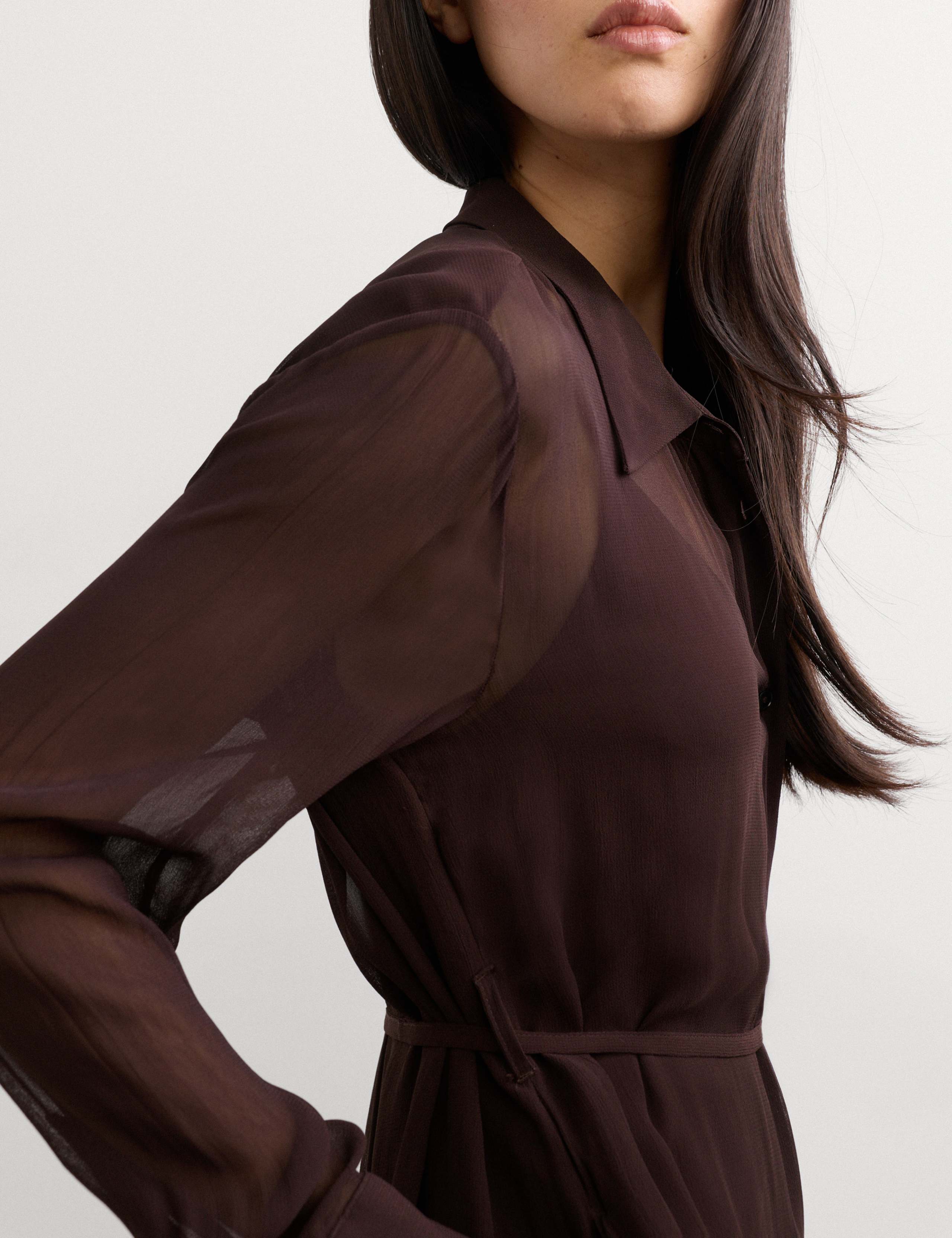 Georgette Collared Midi Shirt Dress 5 of 8