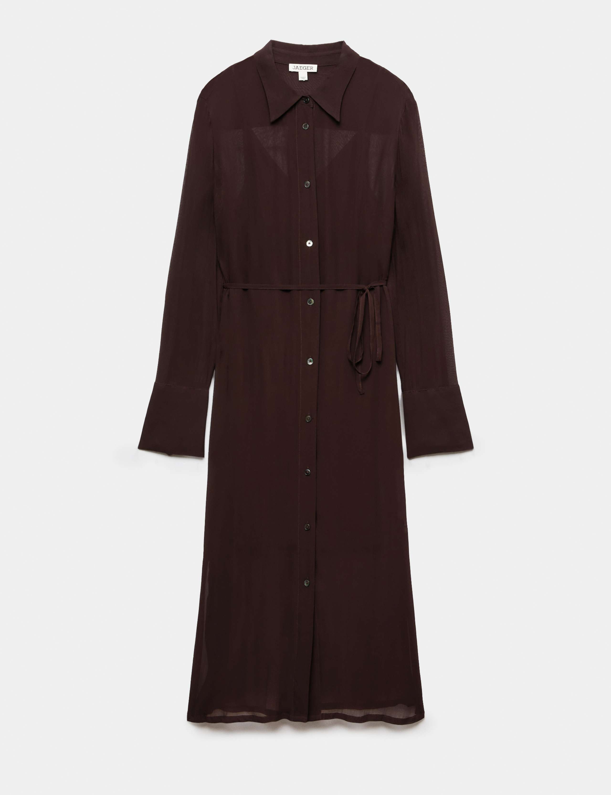Georgette Collared Midi Shirt Dress 2 of 8