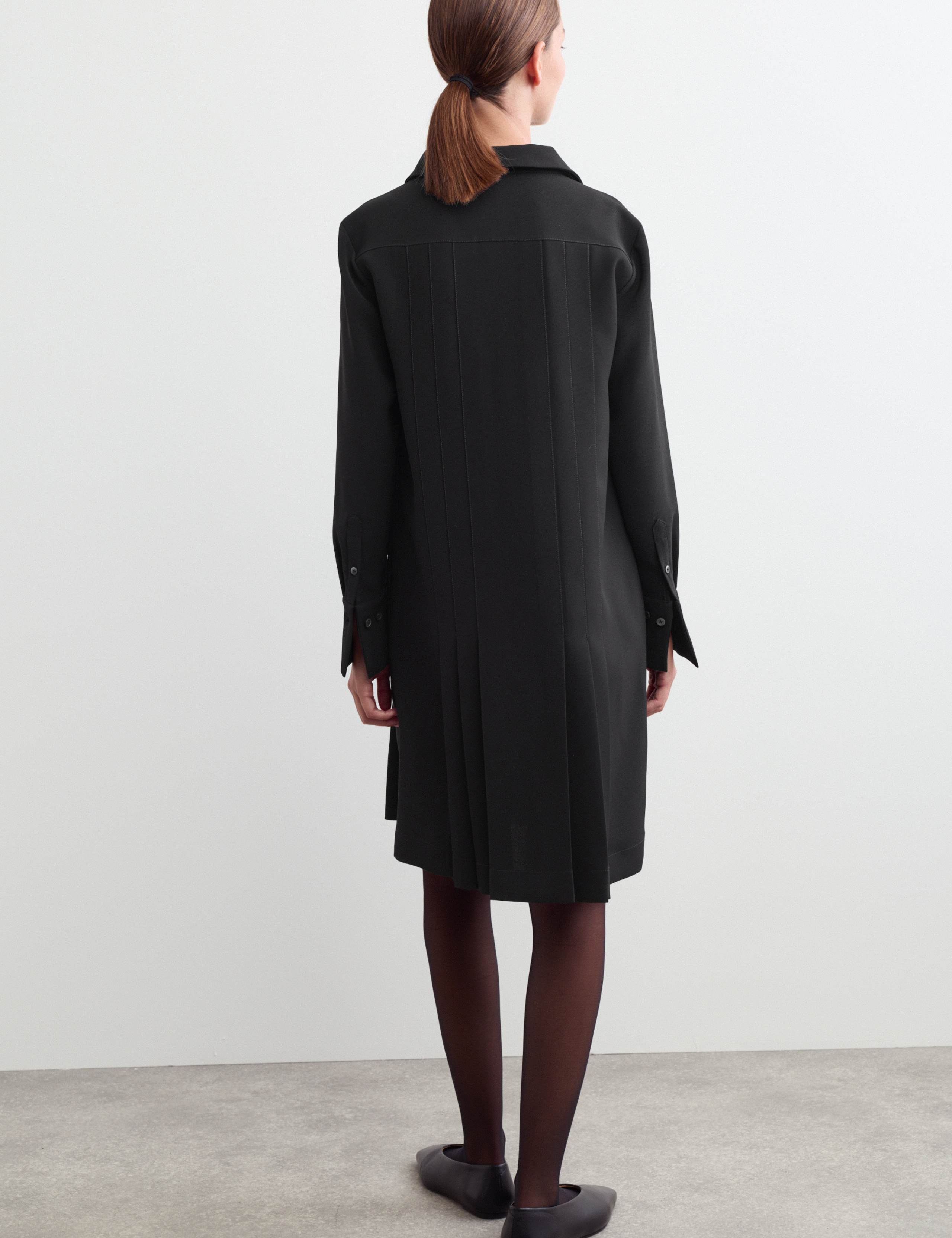 Crepe Pleated Button Front Shirt Dress 7 of 7