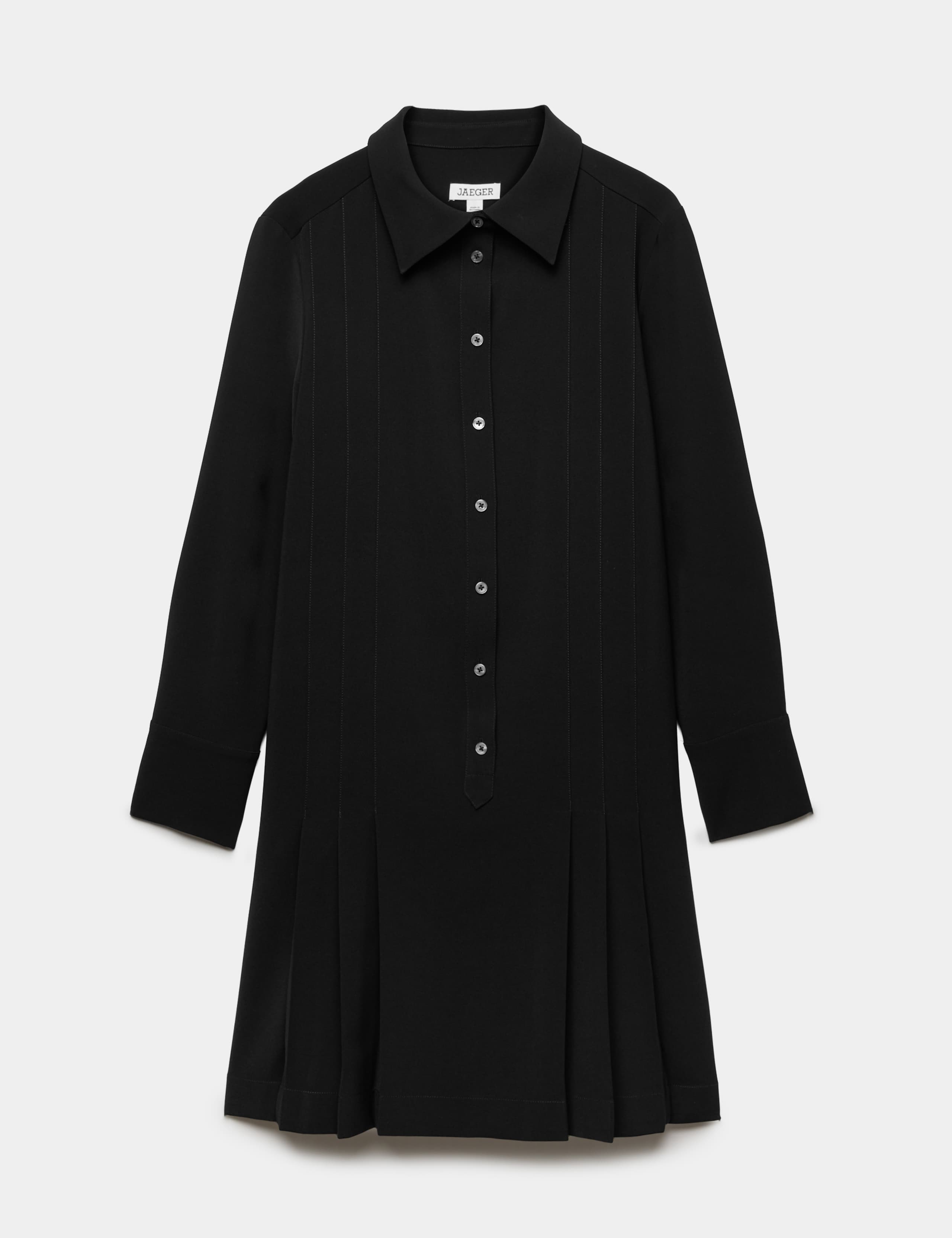 Crepe Pleated Button Front Shirt Dress 2 of 7