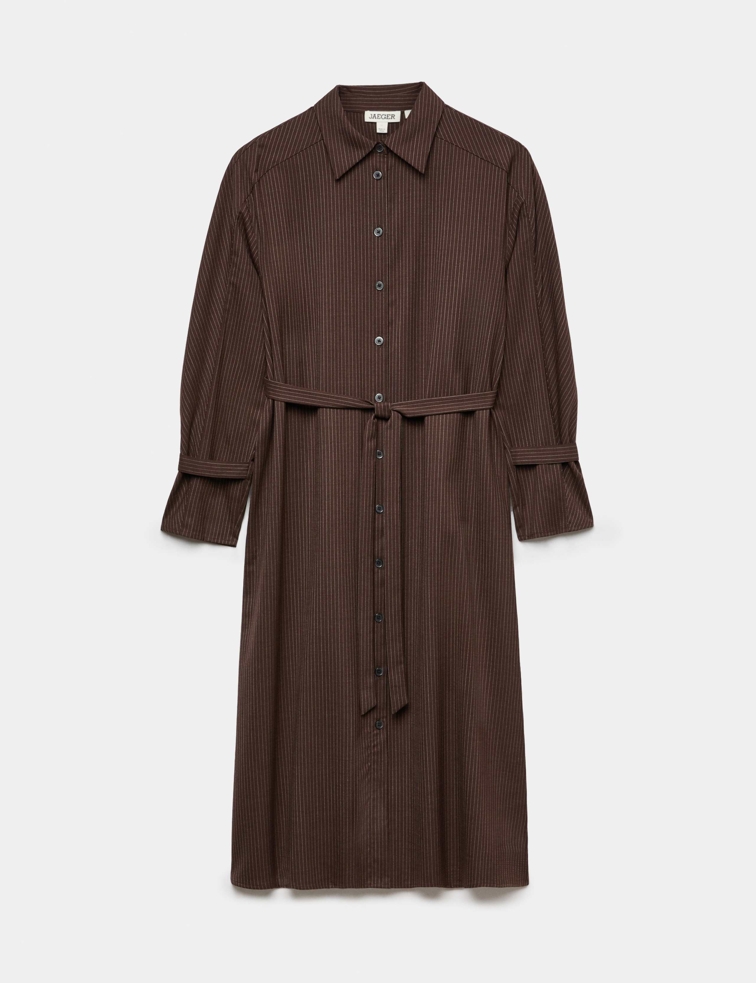 Wool Rich Pinstripe Midi Tailored Dress 2 of 7
