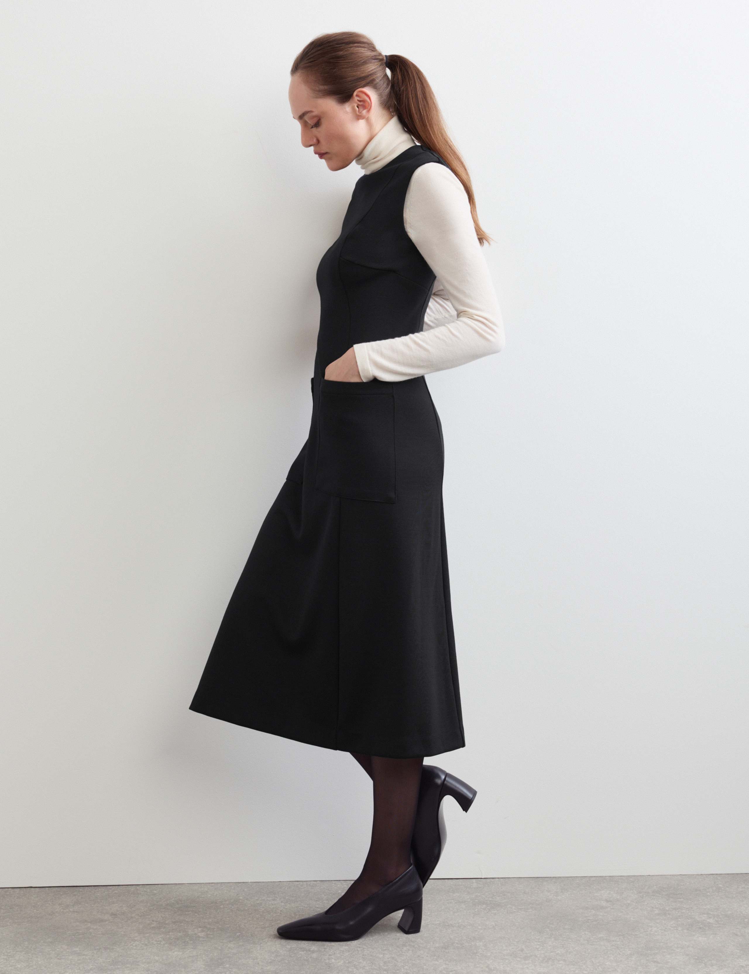 Wool Blend Midi Column Dress 5 of 7
