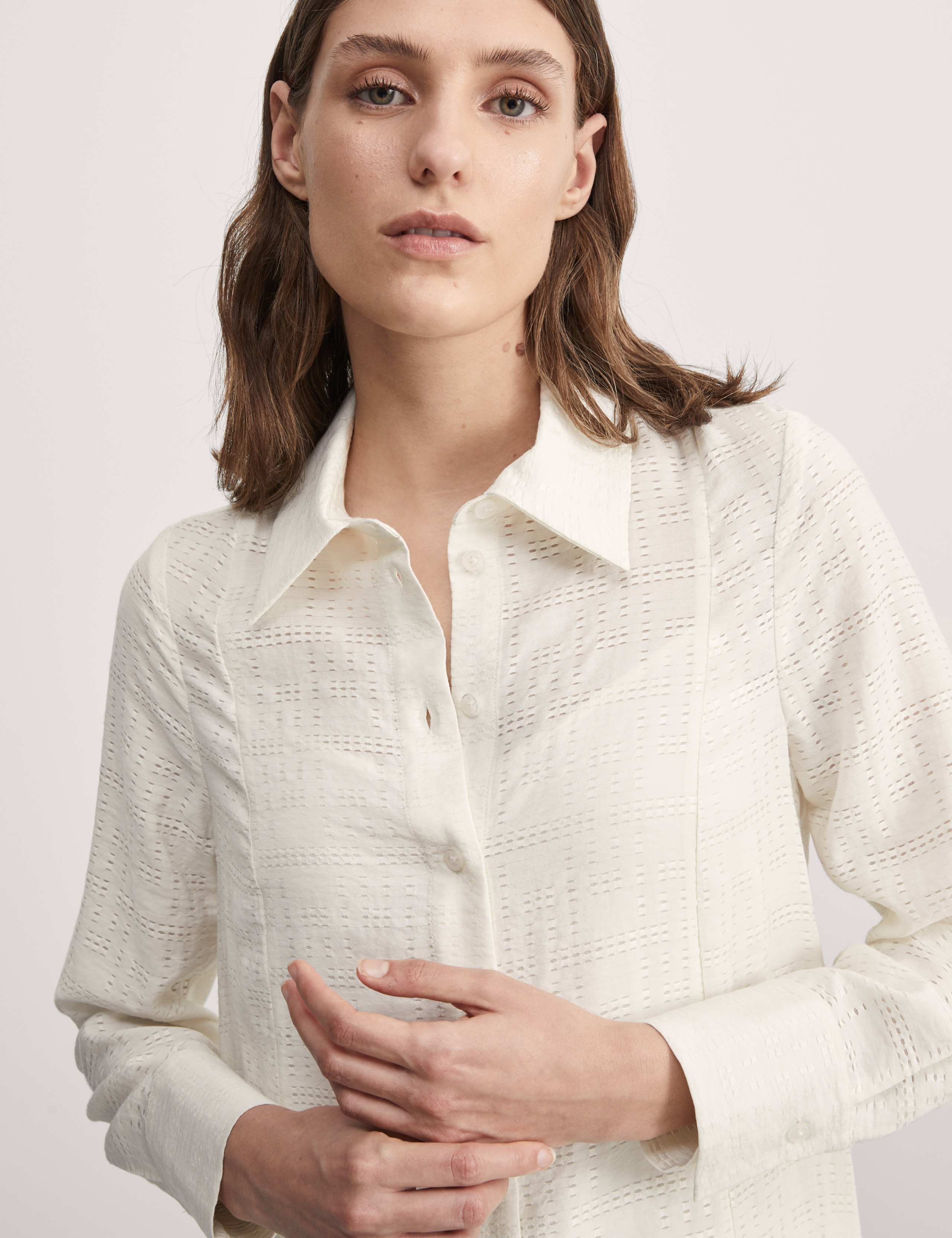 Textured Button Through Midi Shirt Dress 3 of 6