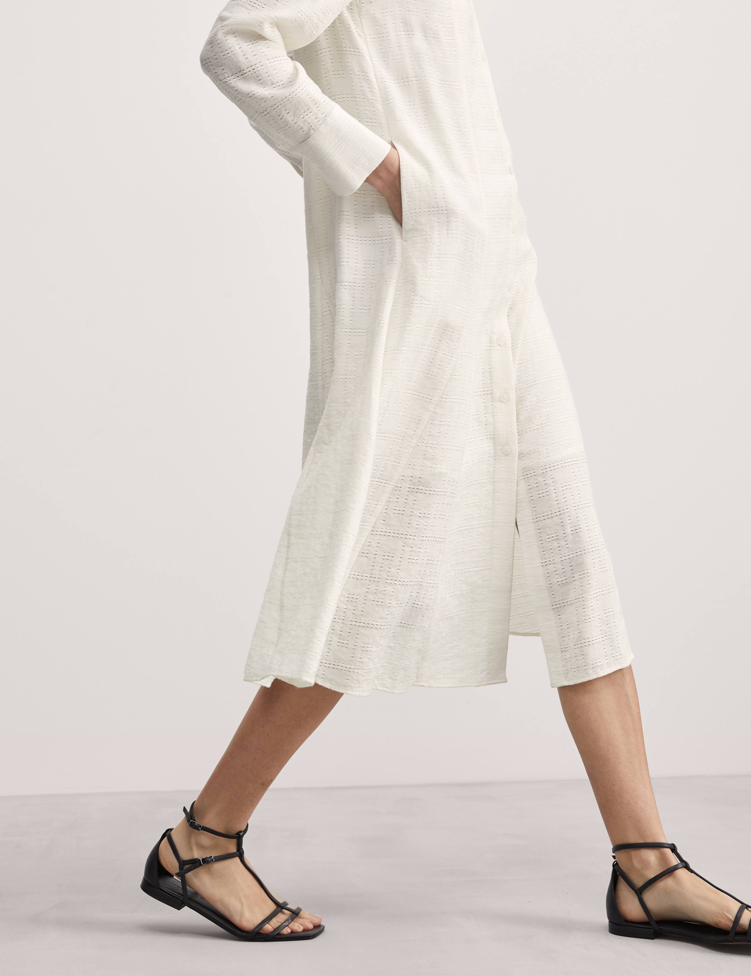 Textured Button Through Midi Shirt Dress 4 of 6