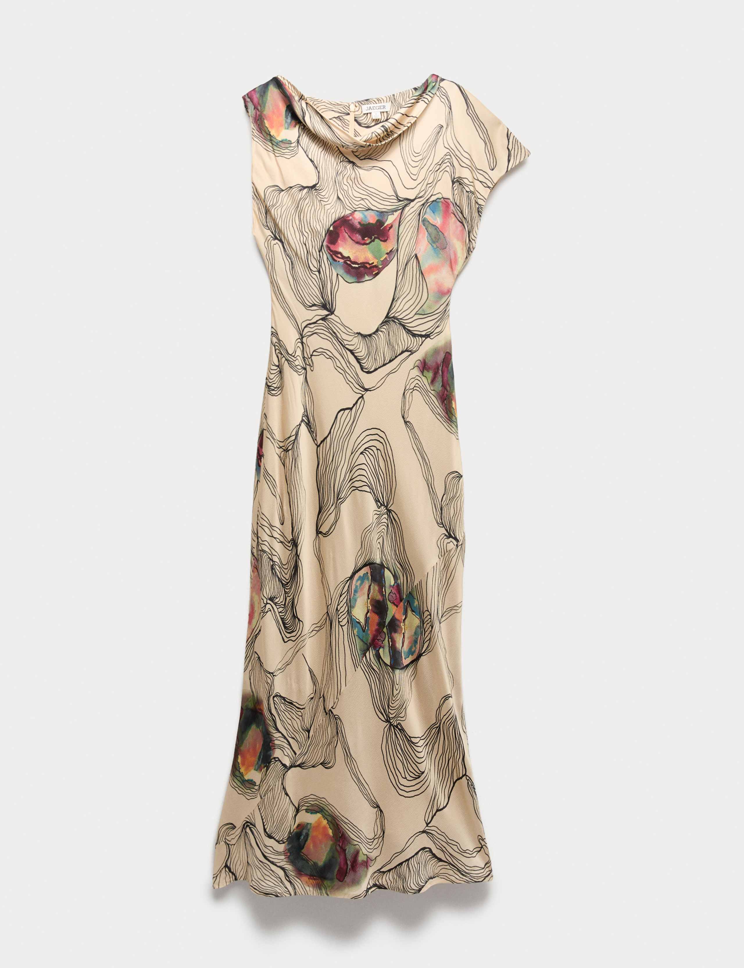 Oyster Print Cowl Neck Midaxi Column Dress 2 of 6