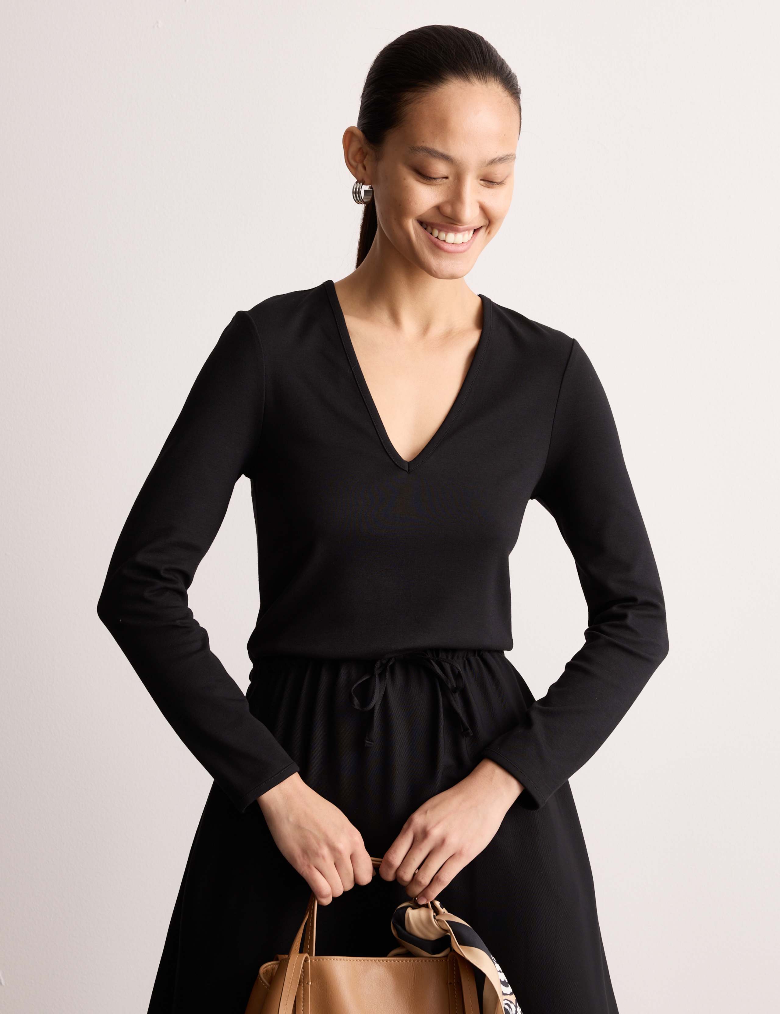Cotton Blend Jersey Midi Waisted Dress 5 of 7