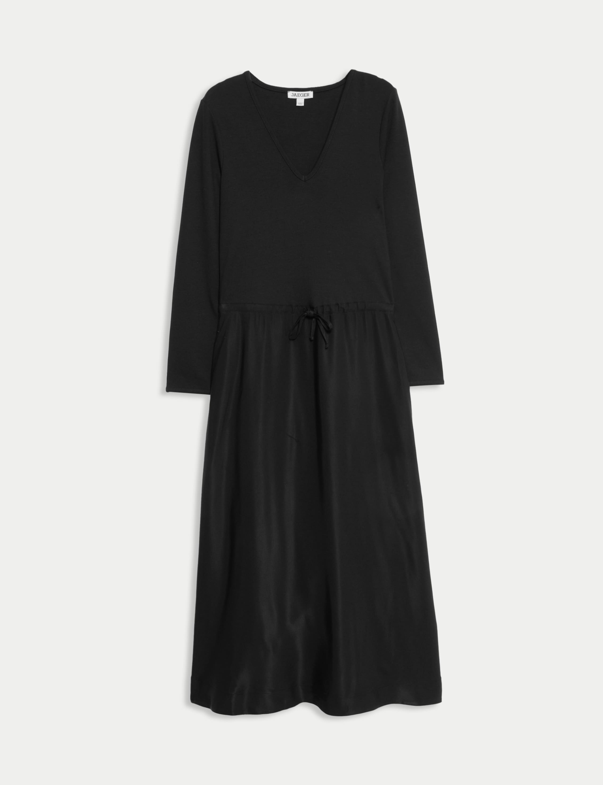 Cotton Blend Jersey Midi Waisted Dress 2 of 7