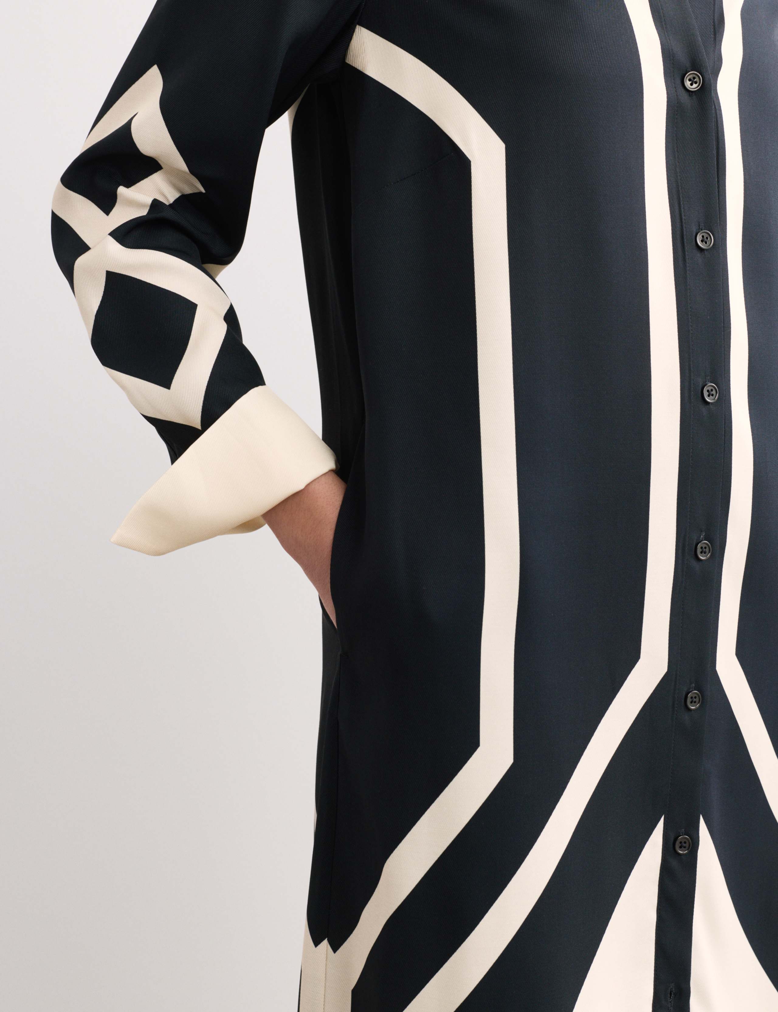 Geometric Knee Length Shirt Dress 3 of 7