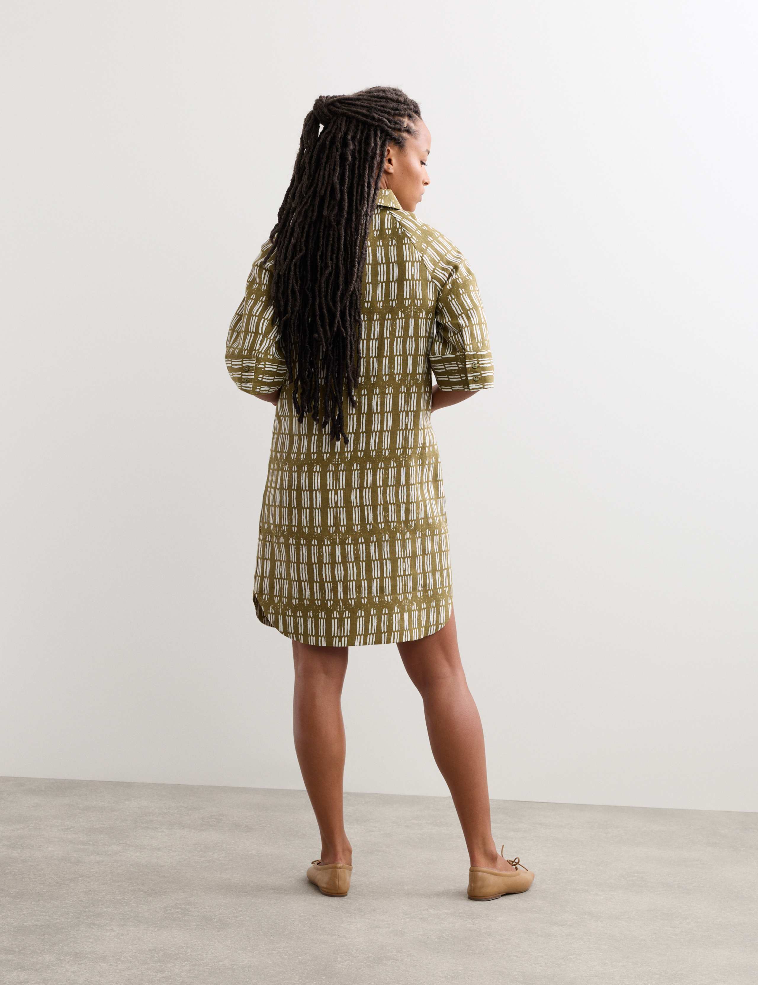 Pure Linen Dash Print Shift Dress 6 of 6