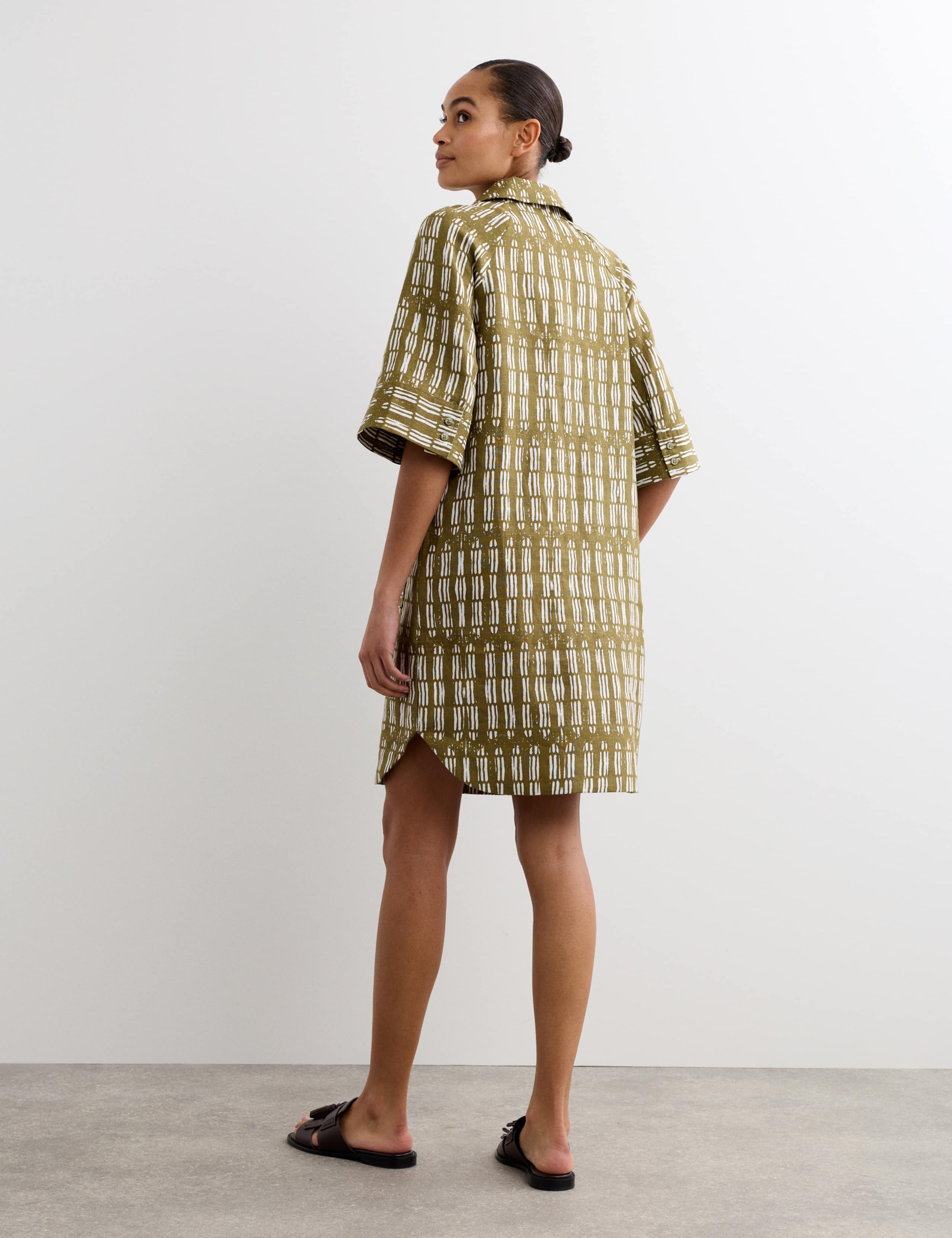 Pure Linen Dash Print Shift Dress 7 of 7
