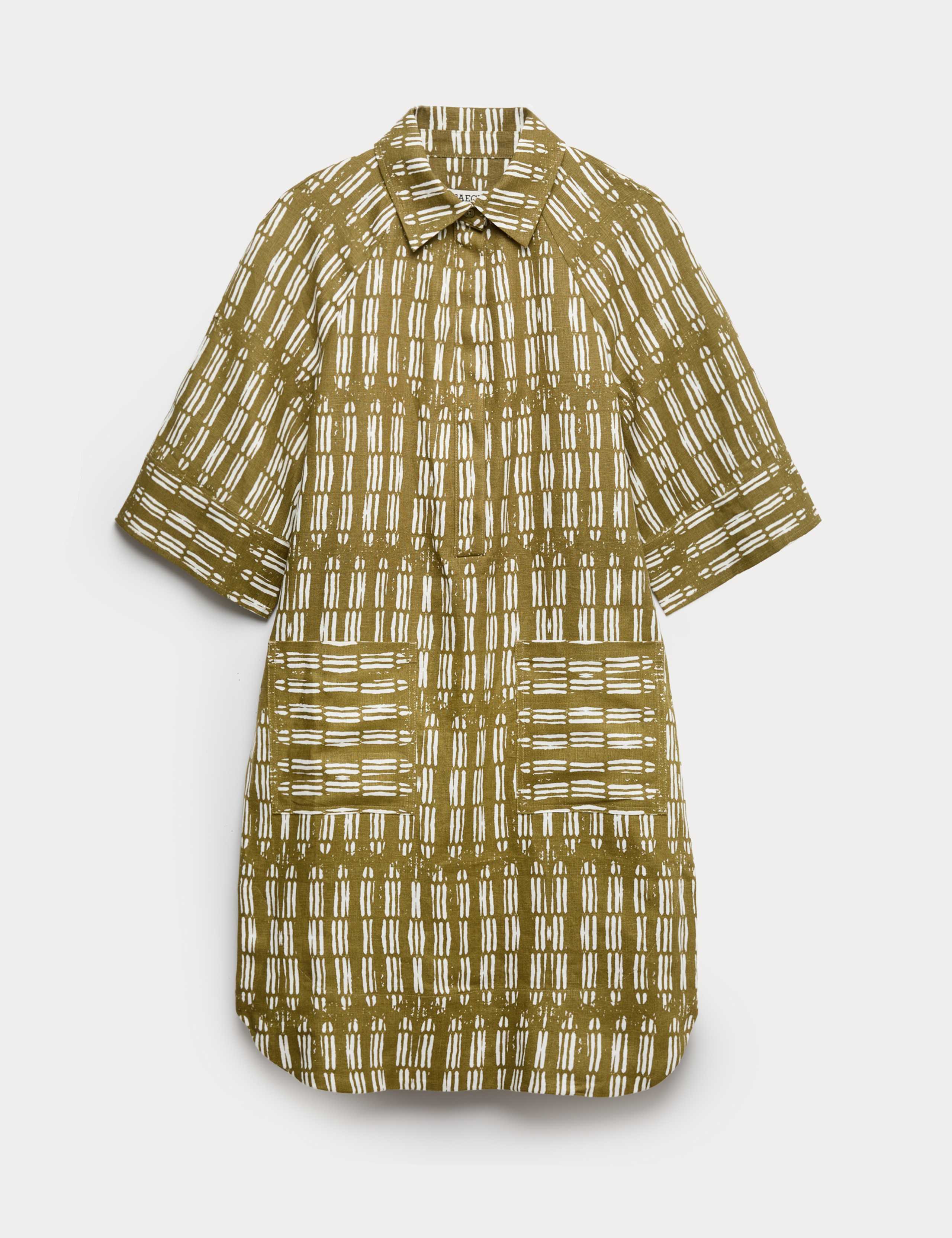 Pure Linen Dash Print Shift Dress 2 of 6