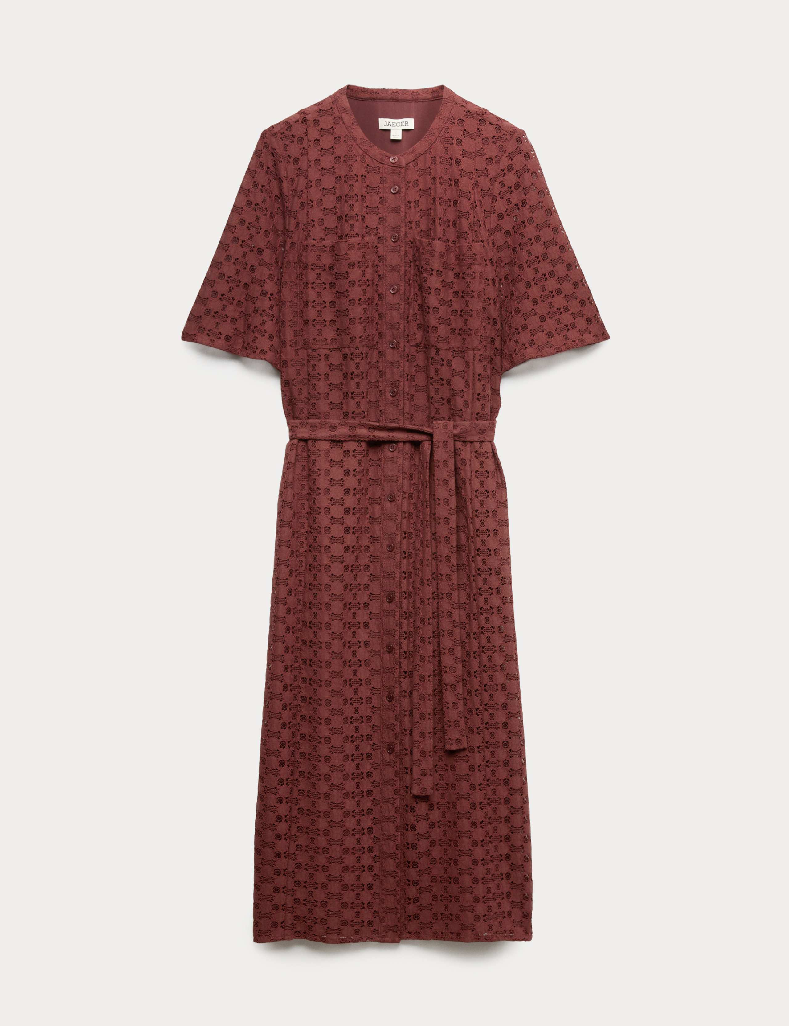 Cotton Blend Lace Midi Shirt Dress 1 of 1