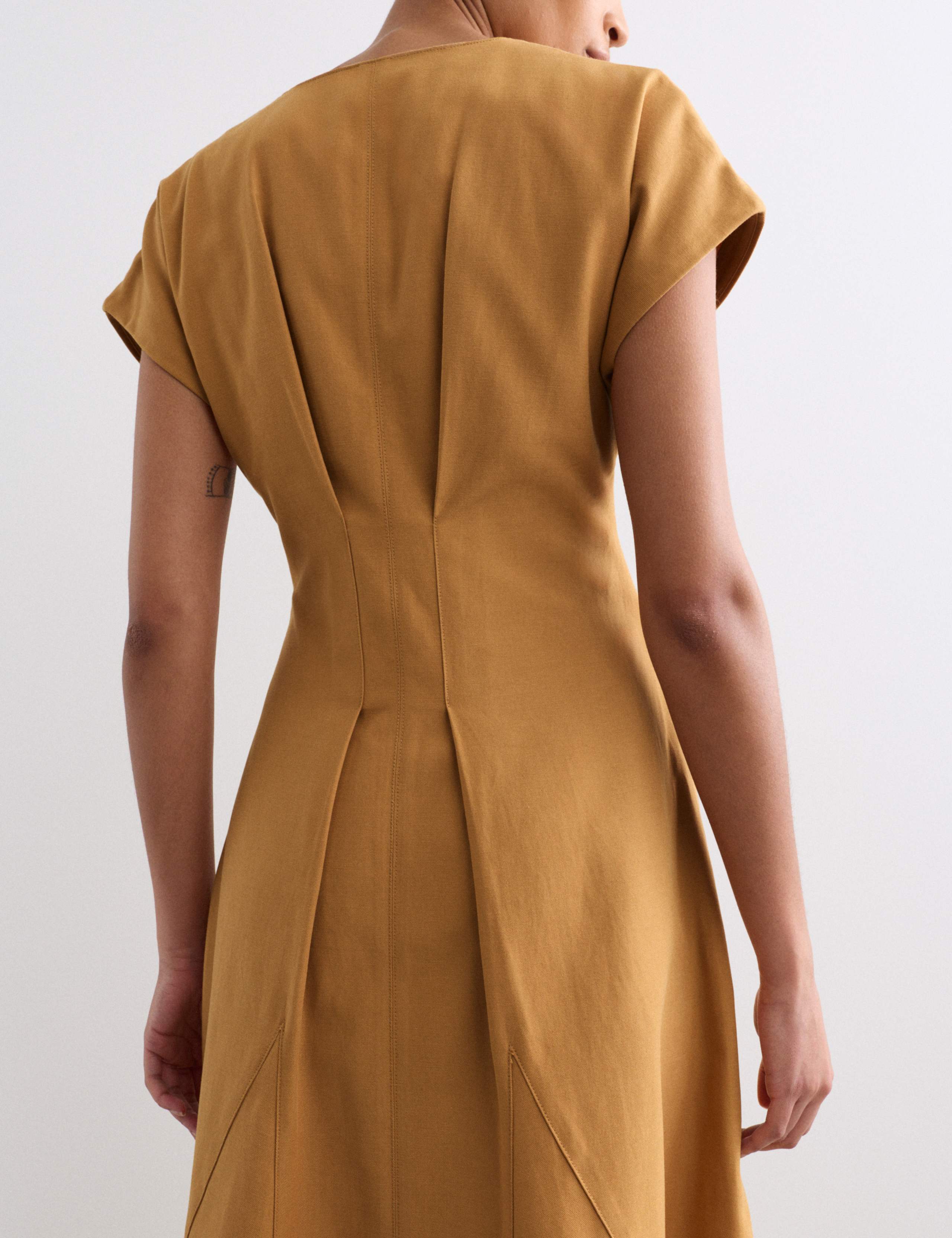 Lyocell Blend V-Neck Midi Skater Dress 3 of 6