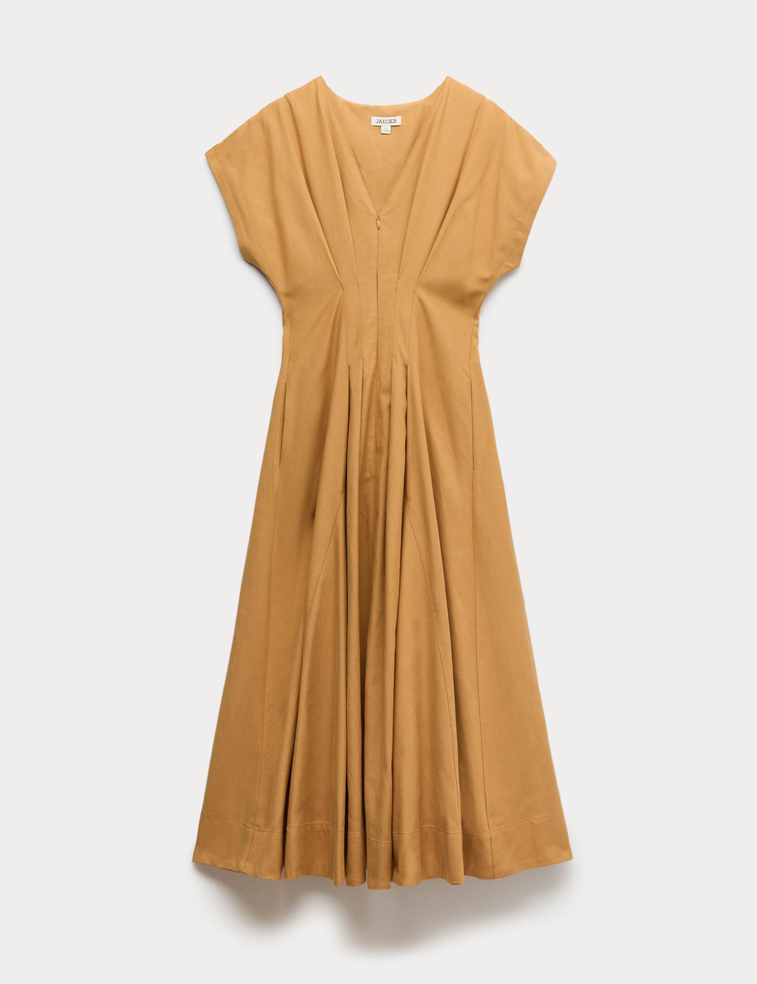 Lyocell Blend V-Neck Midi Skater Dress 2 of 6