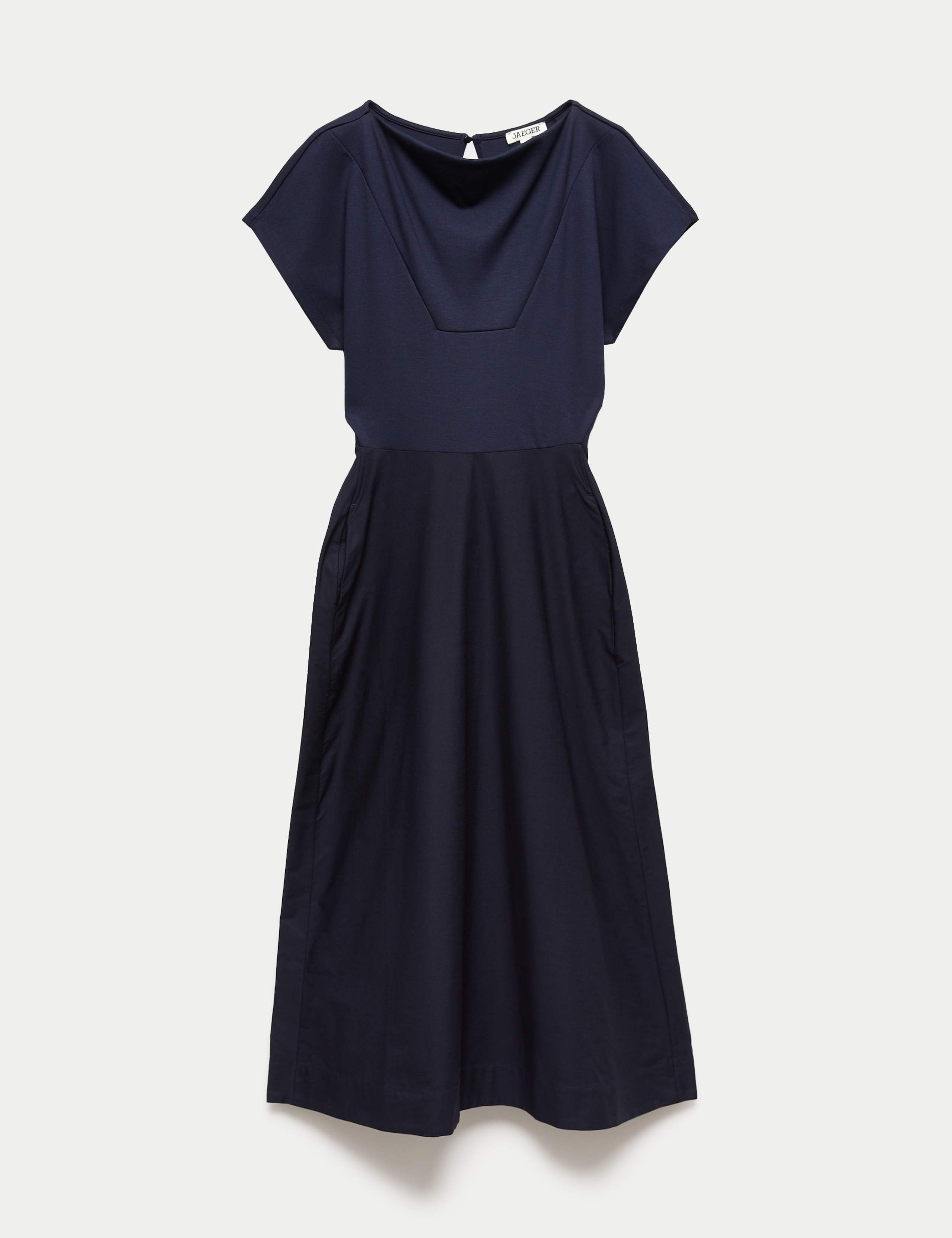 Cotton Modal Jersey Woven Midi Skater Dress 2 of 6