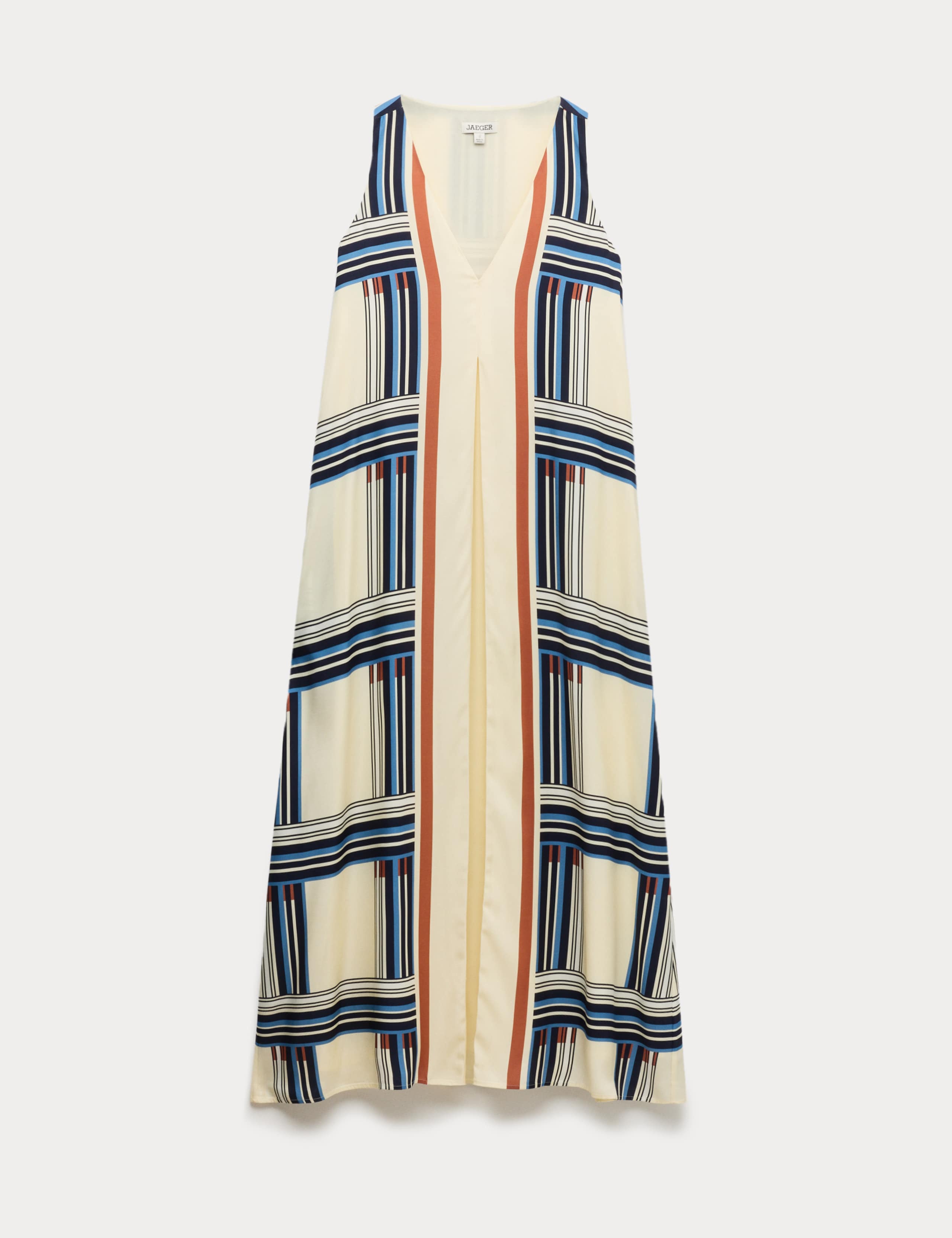 Checked V-Neck Midi Column Dress 2 of 7