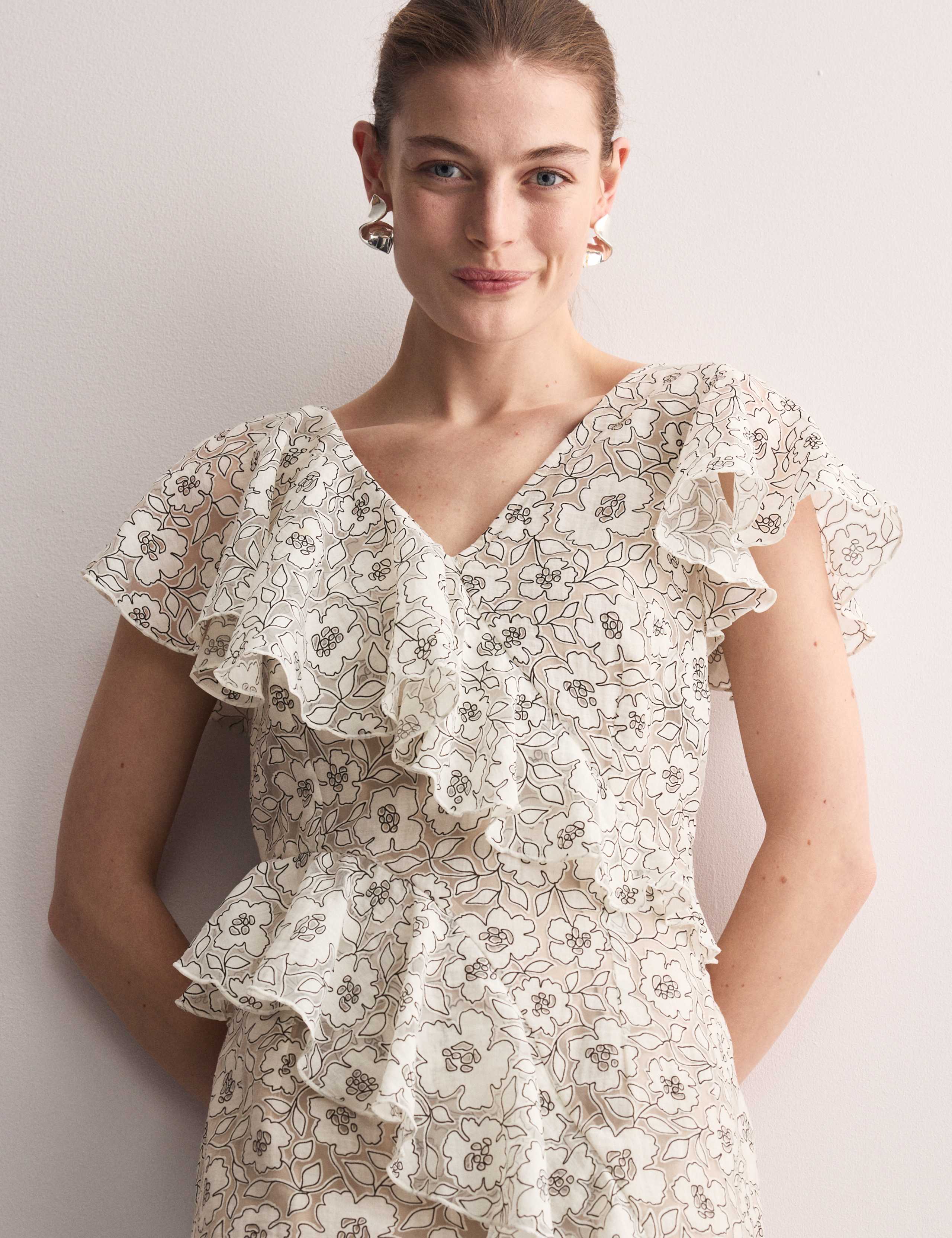 Floral Frill Detail Midi Tea Dress 5 of 7