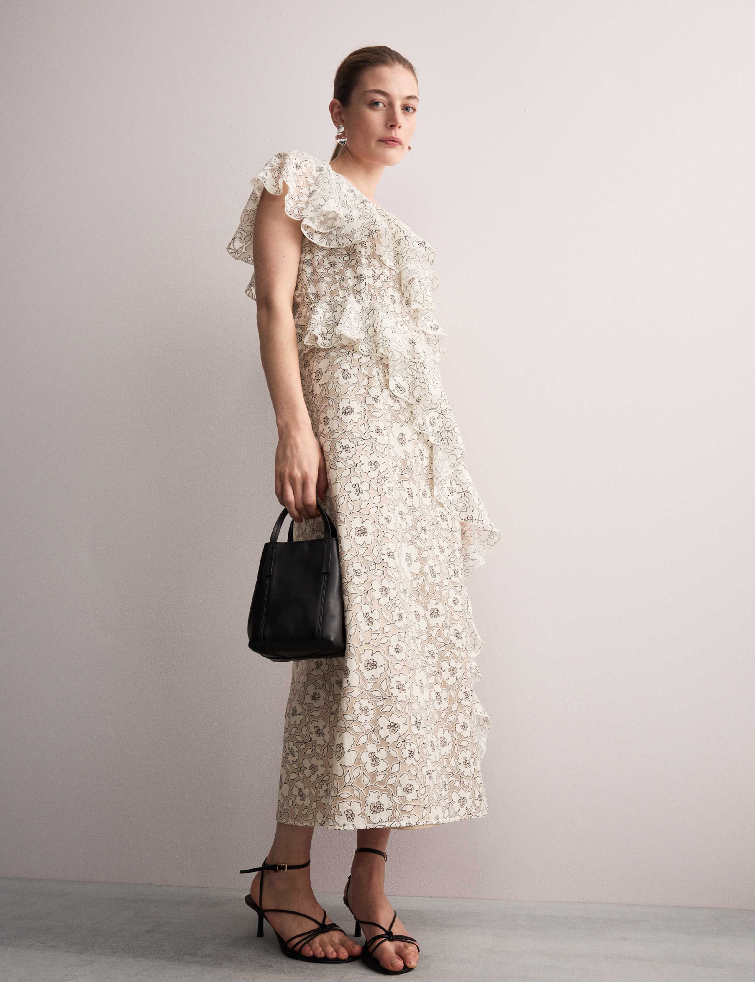 Floral Frill Detail Midi Tea Dress 6 of 7
