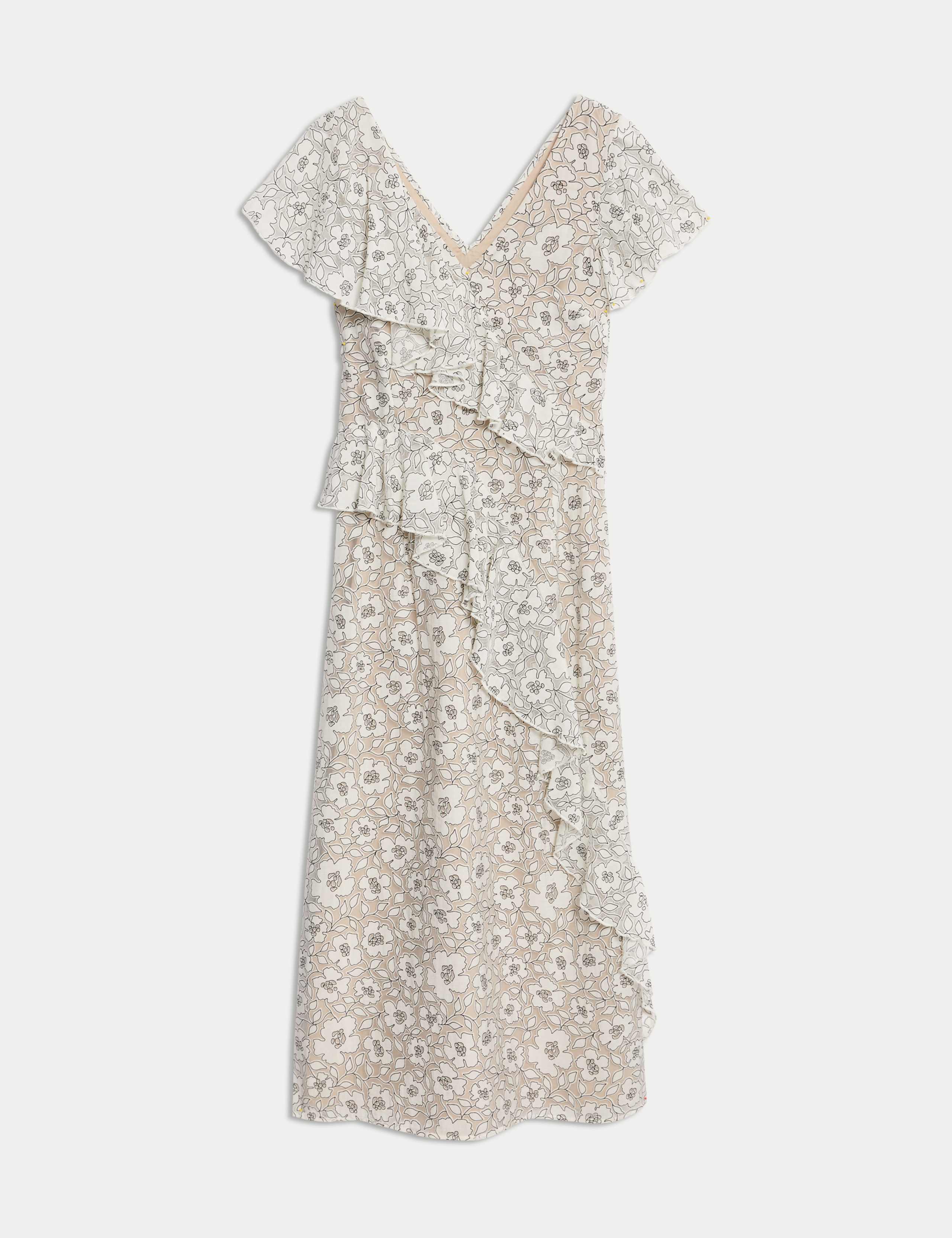 Floral Frill Detail Midi Tea Dress 2 of 7