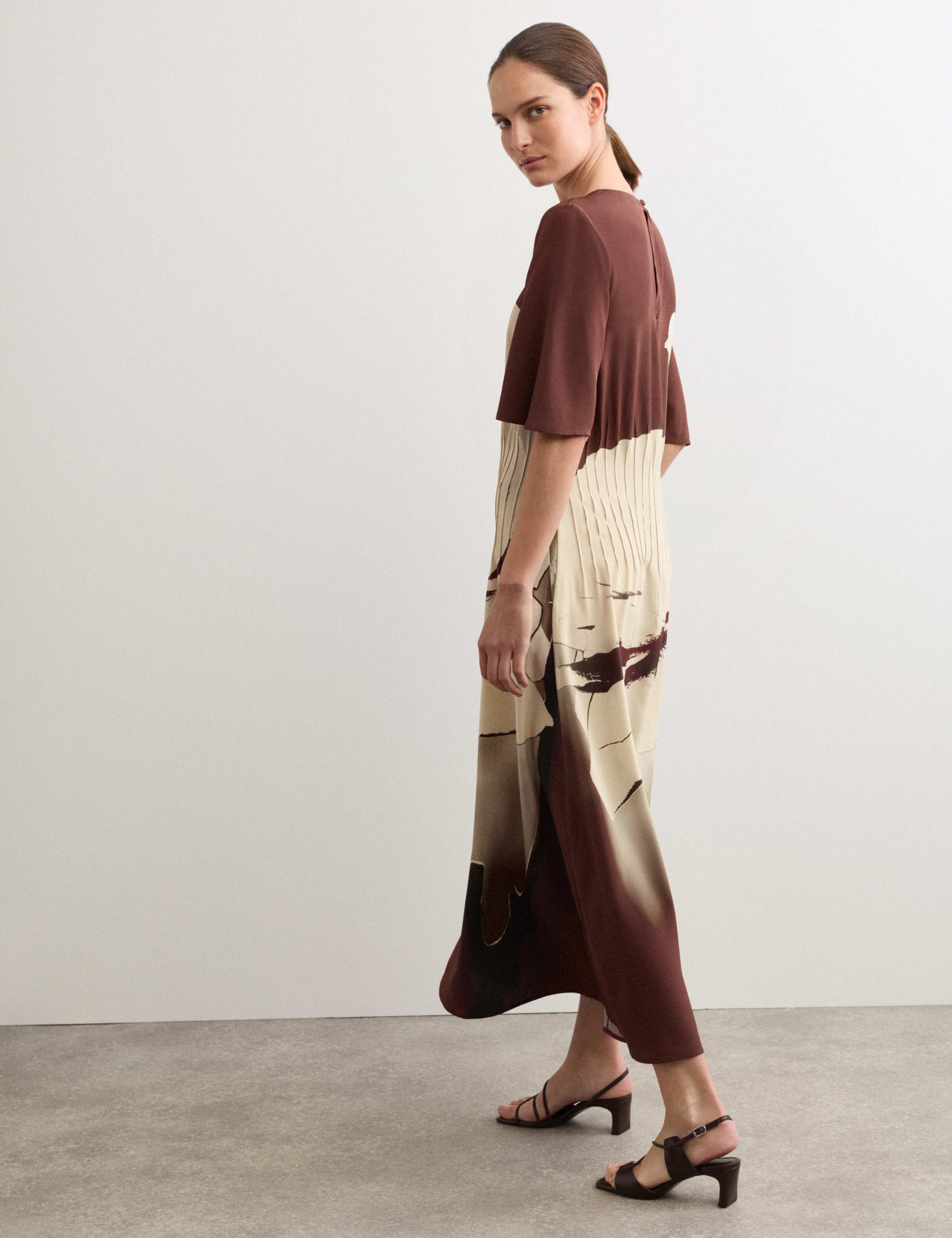 Pure Silk Printed Midi Dress 6 of 8