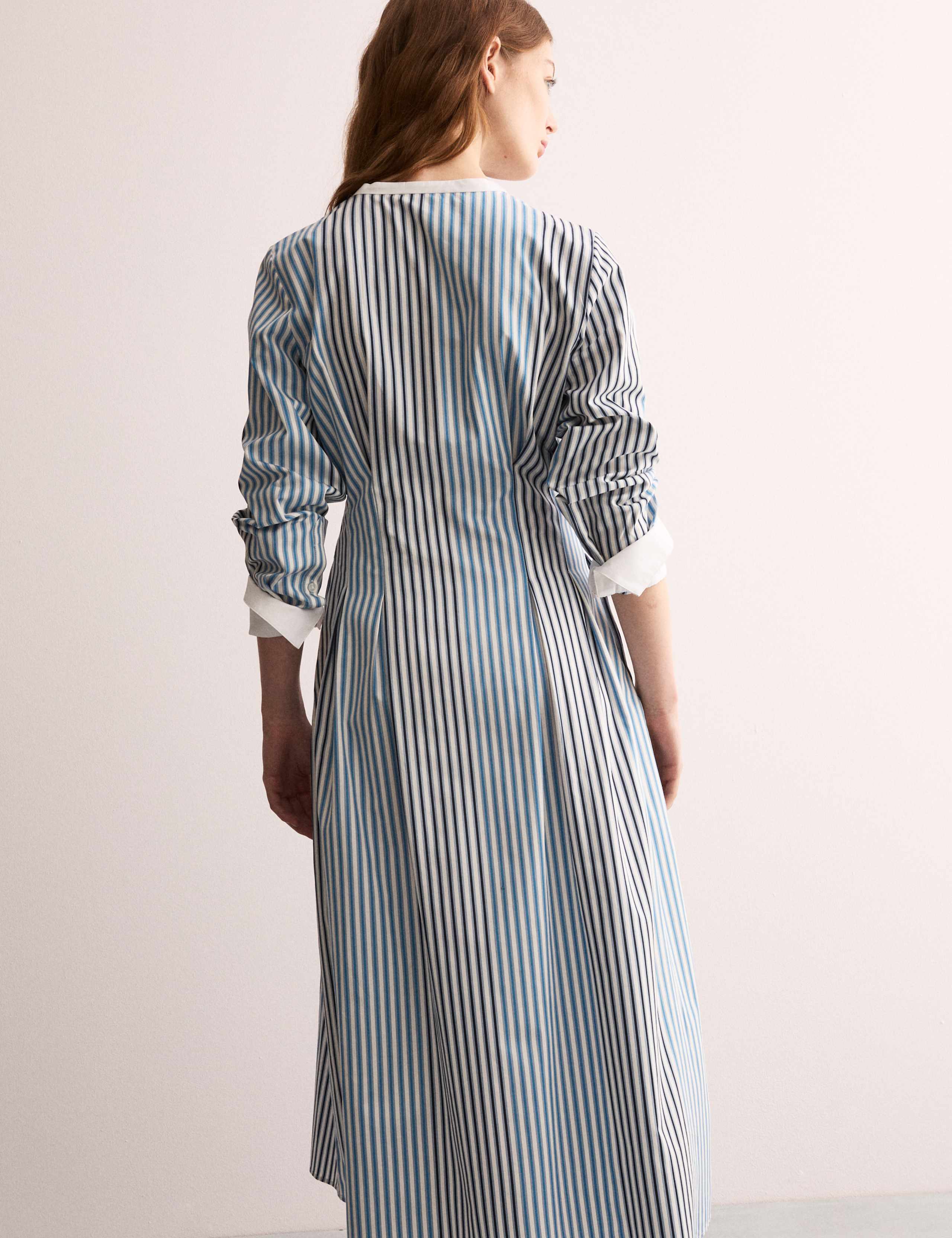 Pure Cotton Striped Midi Waisted Dress 5 of 7