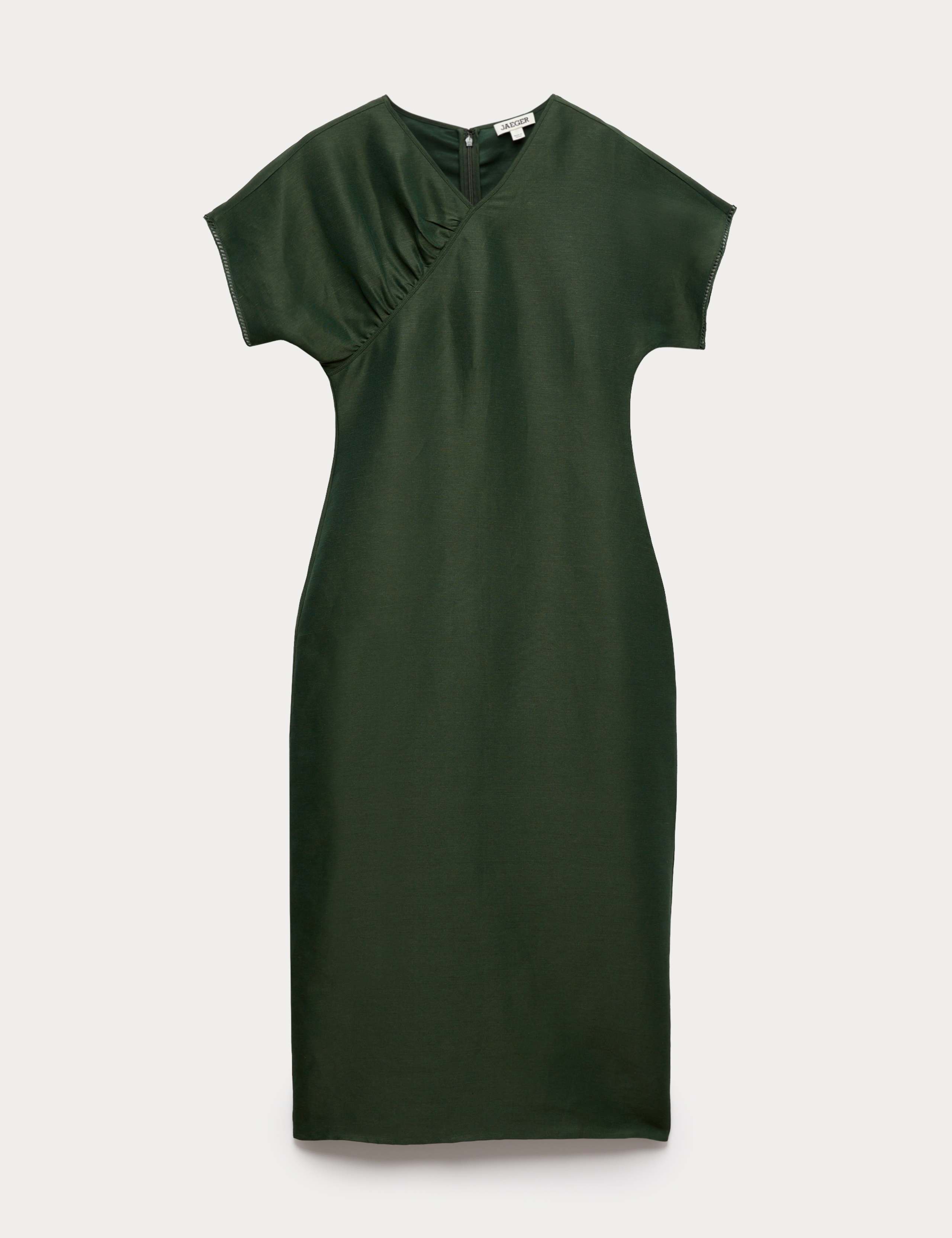 Linen Rich V-Neck Midi Wrap Dress 2 of 7